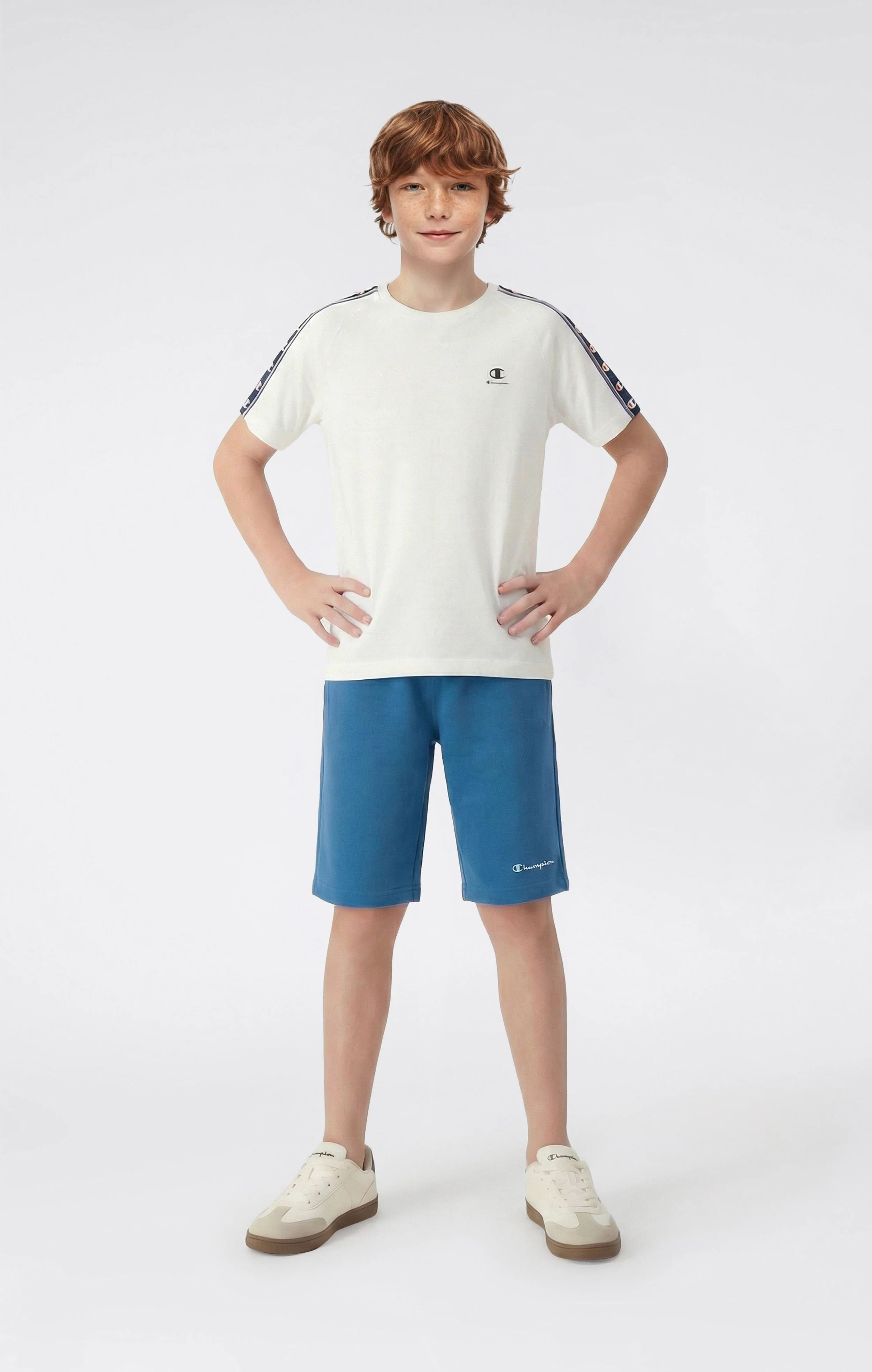 Boys’ Bermuda Shorts with Small Embroidered Logo Icons - Image 2