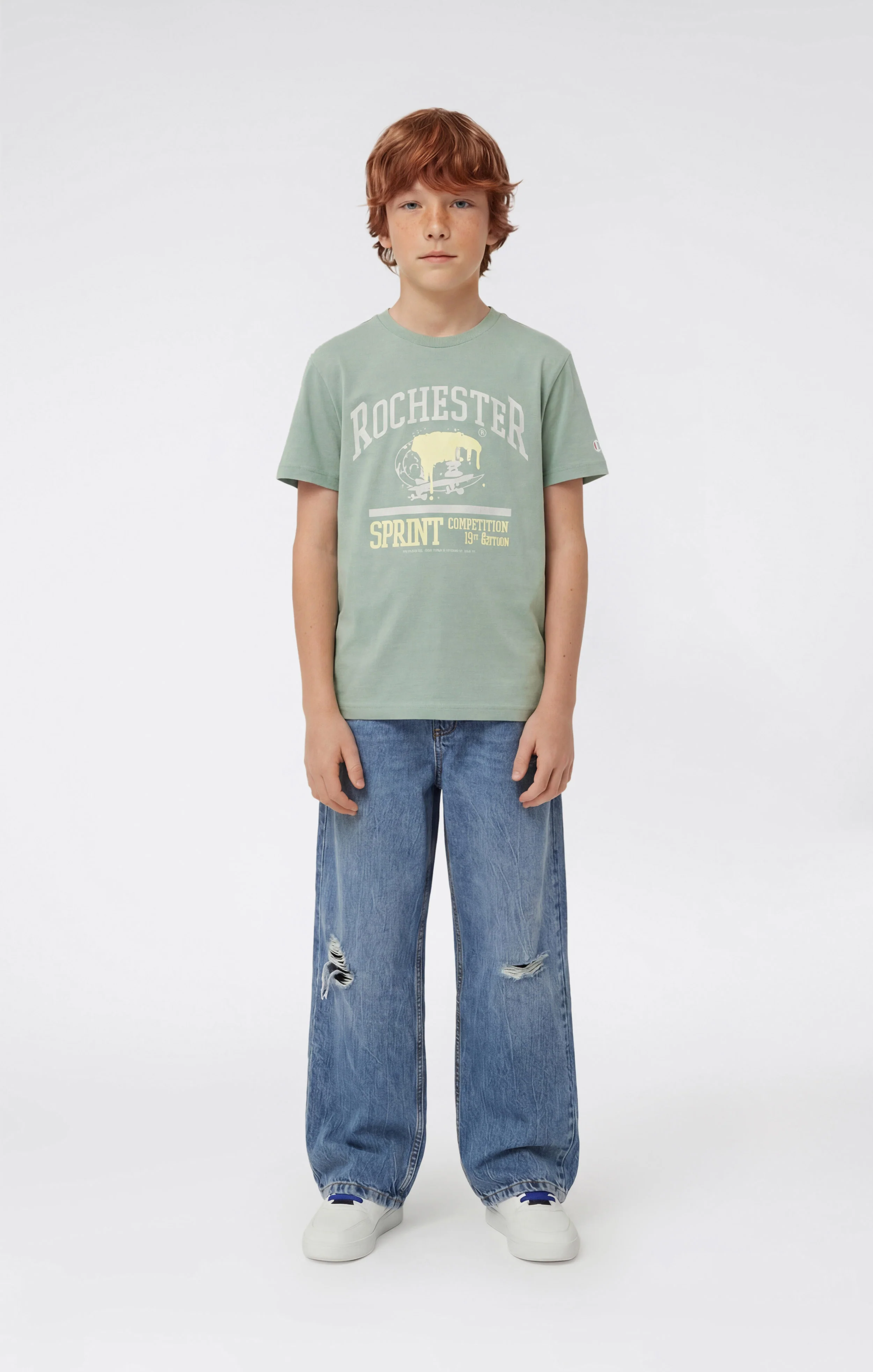 Boys’ Crewneck T-shirt with Puff Print - Image 2