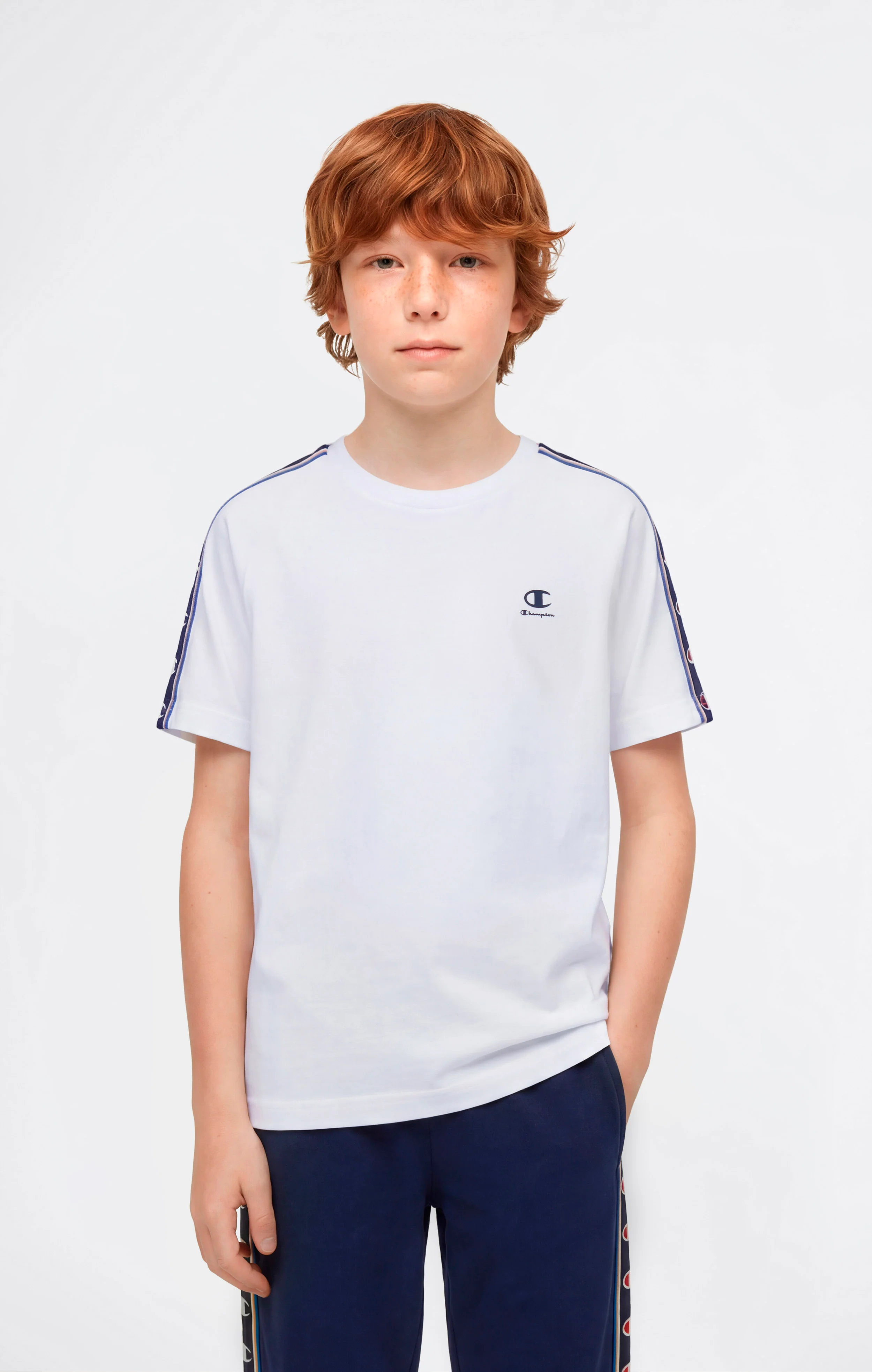Boys’ Crewneck T-Shirt with Tape Logo