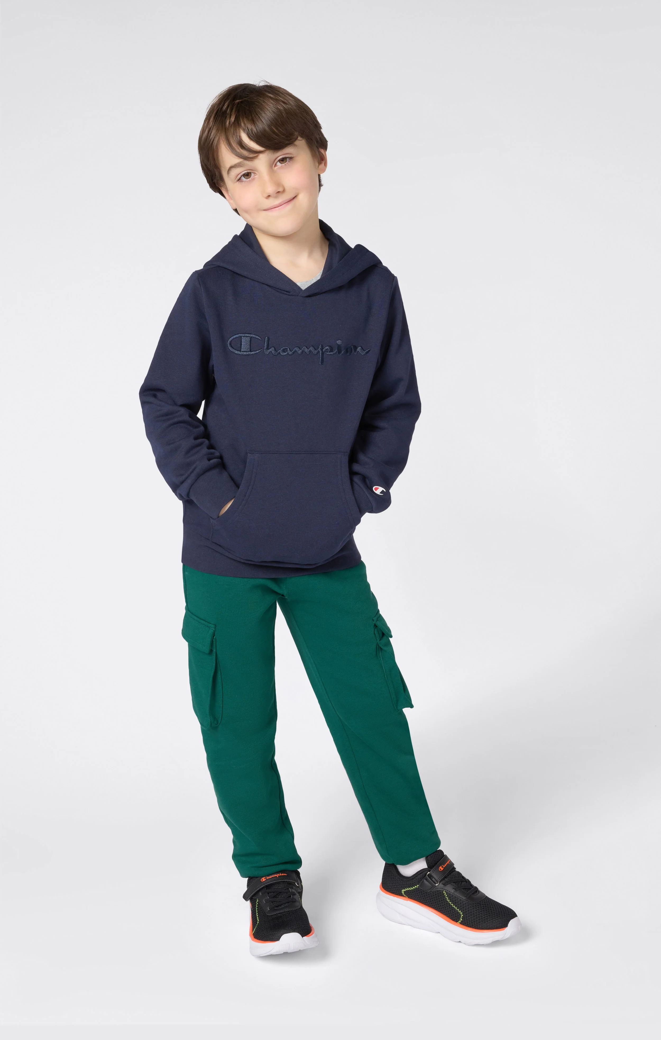 Boys’ Fleece Hoodie with Big Embroidered Logo Icons - Image 2