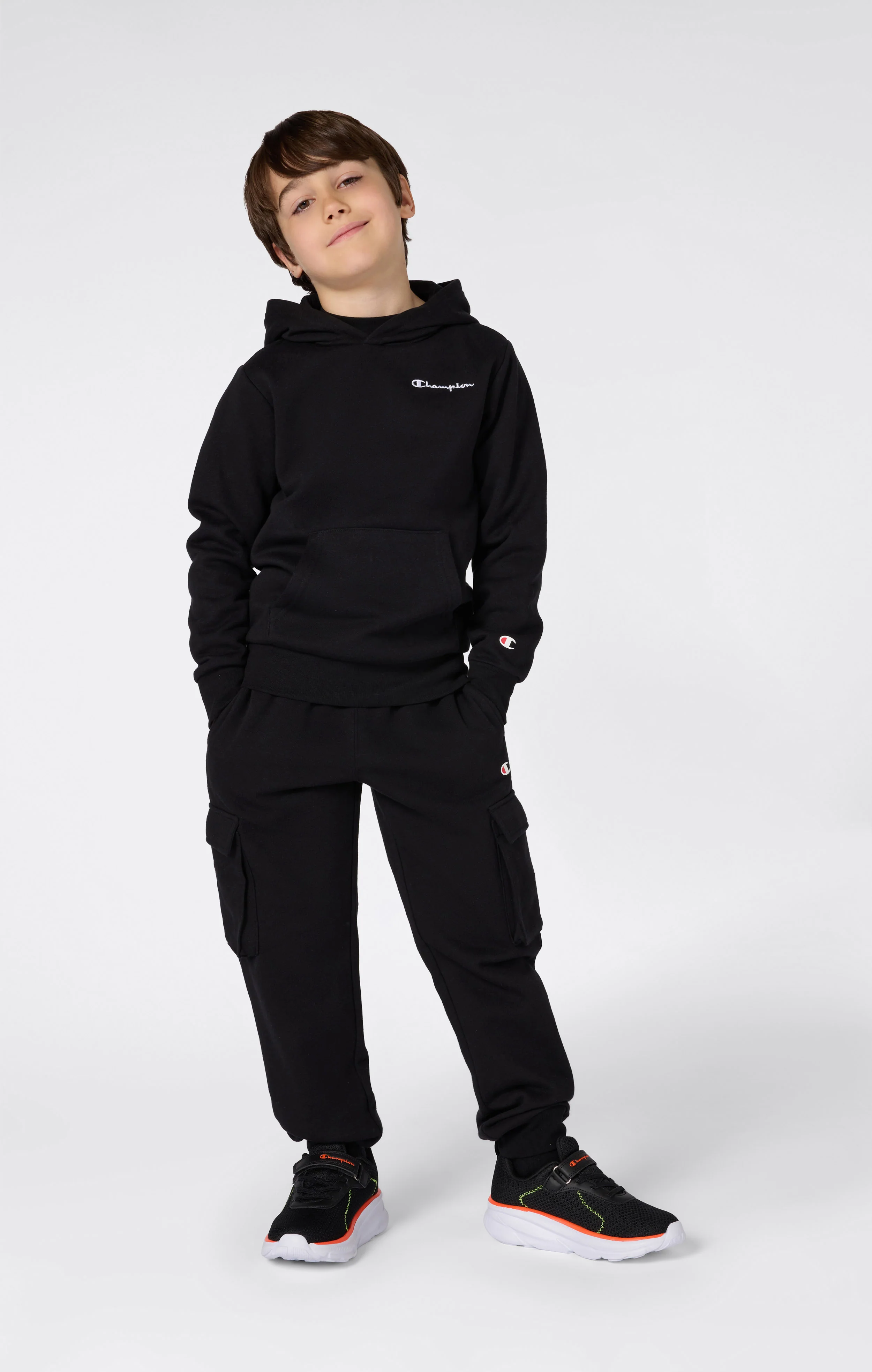 Boys’ Fleece Hoodie with Small Embroidered Logo Icons - Image 2