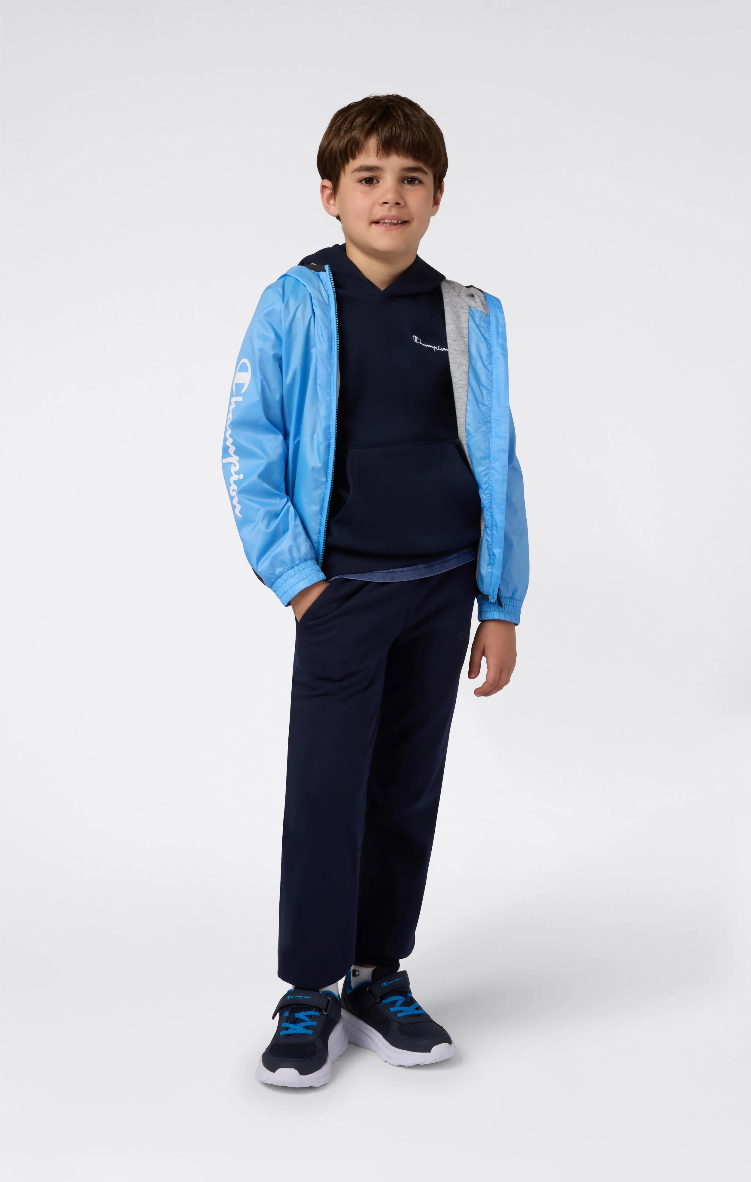Boys’ Fleece Hoodie with Small Embroidered Logo Icons - Image 2