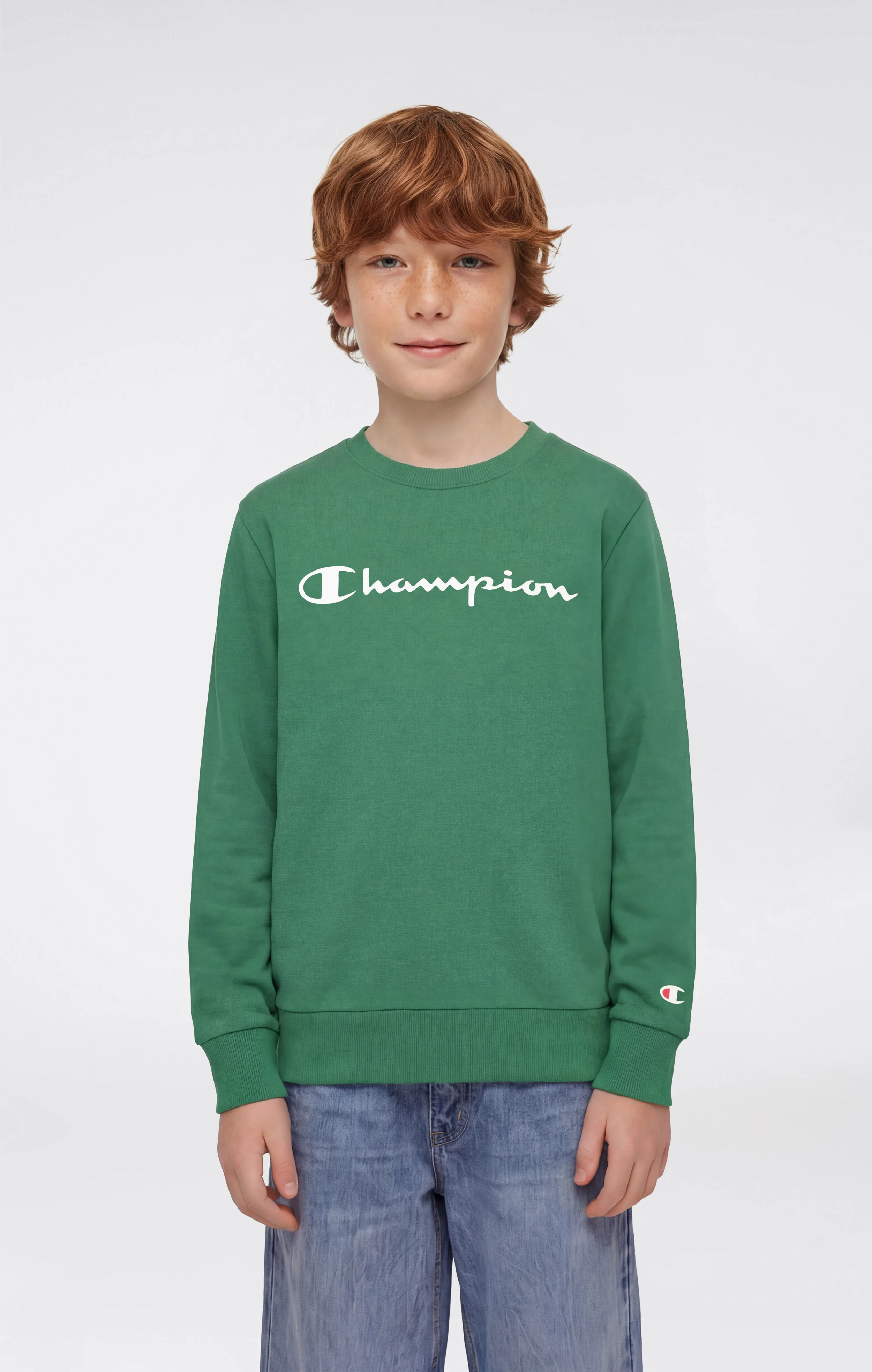 Boys’ Lightweight Crewneck Sweatshirt with Maxi Printed Logo - Image 4