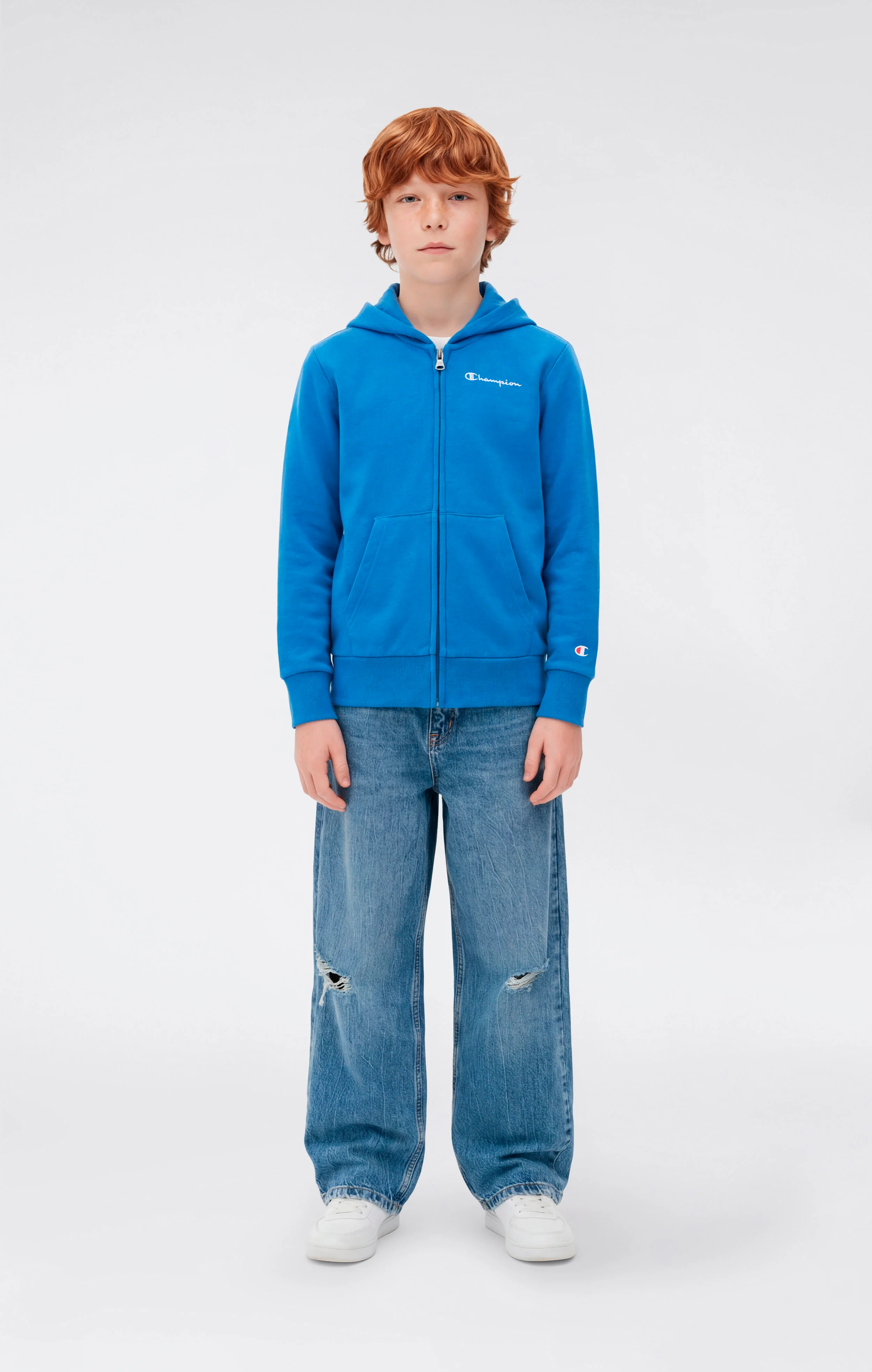 Boys’ Lightweight Full Zip Hooded Sweatshirt Icons - Image 2