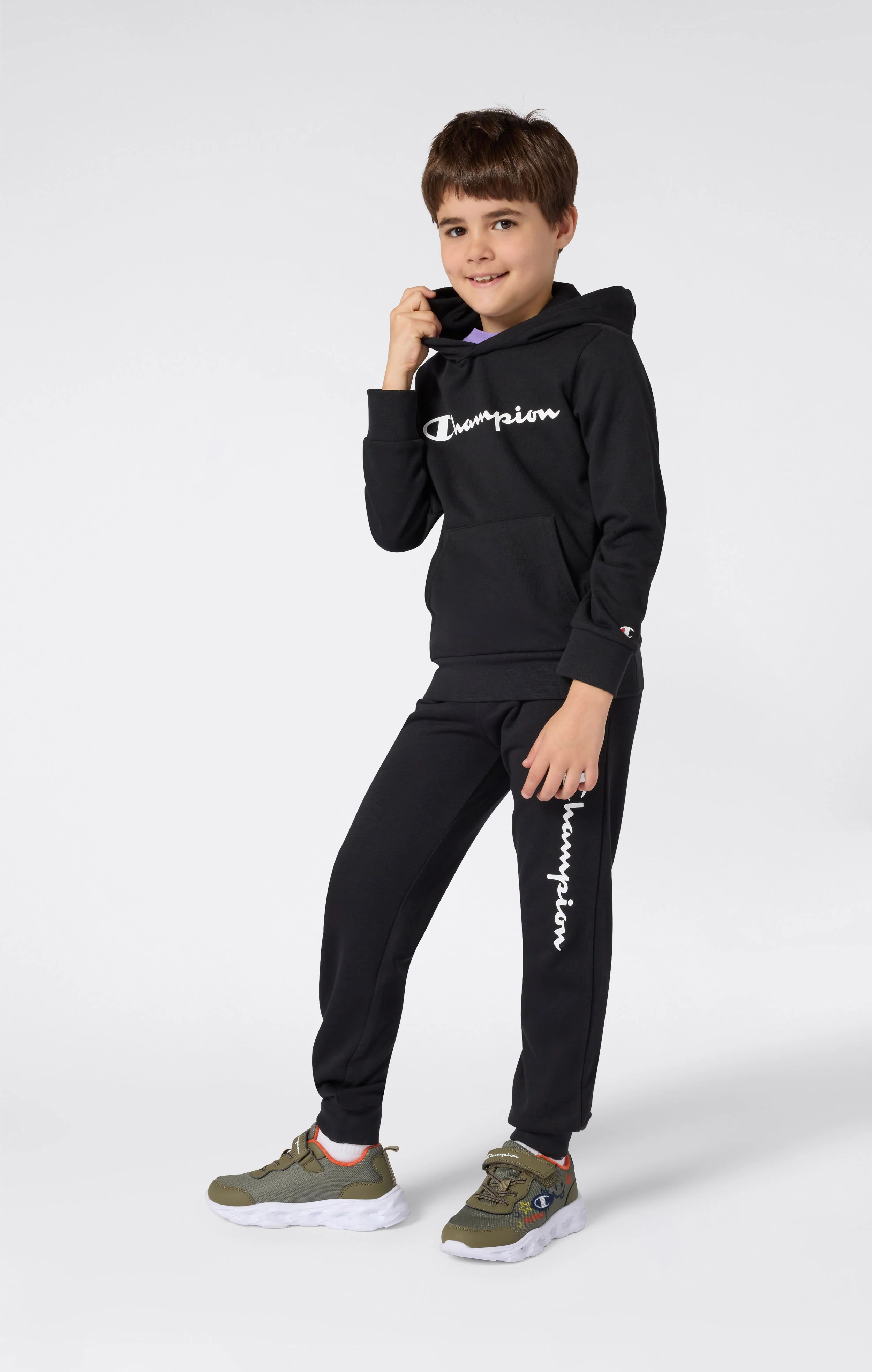 Boys’ Lightweight Hooded Sweatshirt with Maxi Printed Logo - Image 3