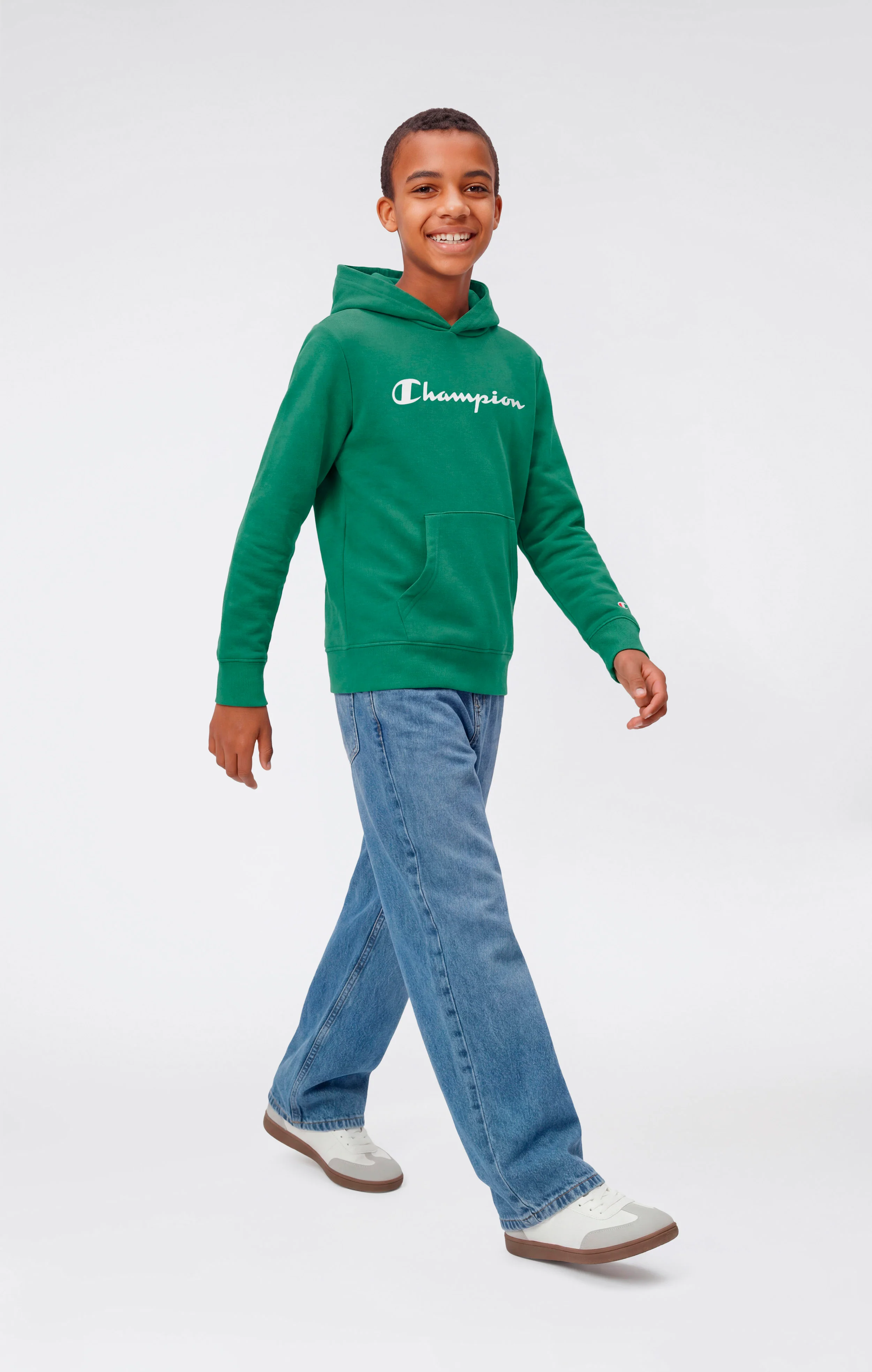 Boys’ Lightweight Hooded Sweatshirt with Maxi Printed Logo - Image 2