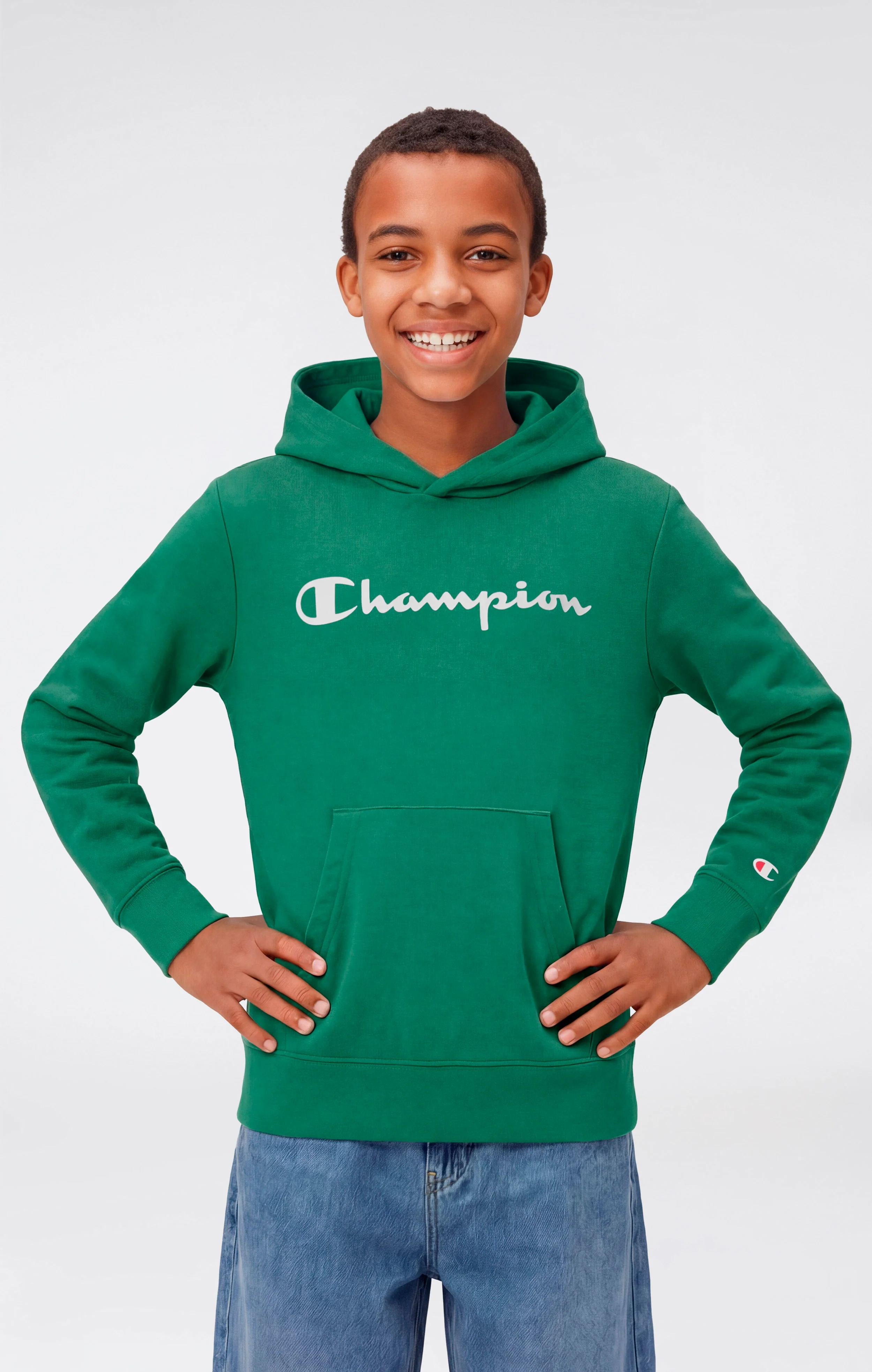 Boys’ Lightweight Hooded Sweatshirt with Maxi Printed Logo - Image 4