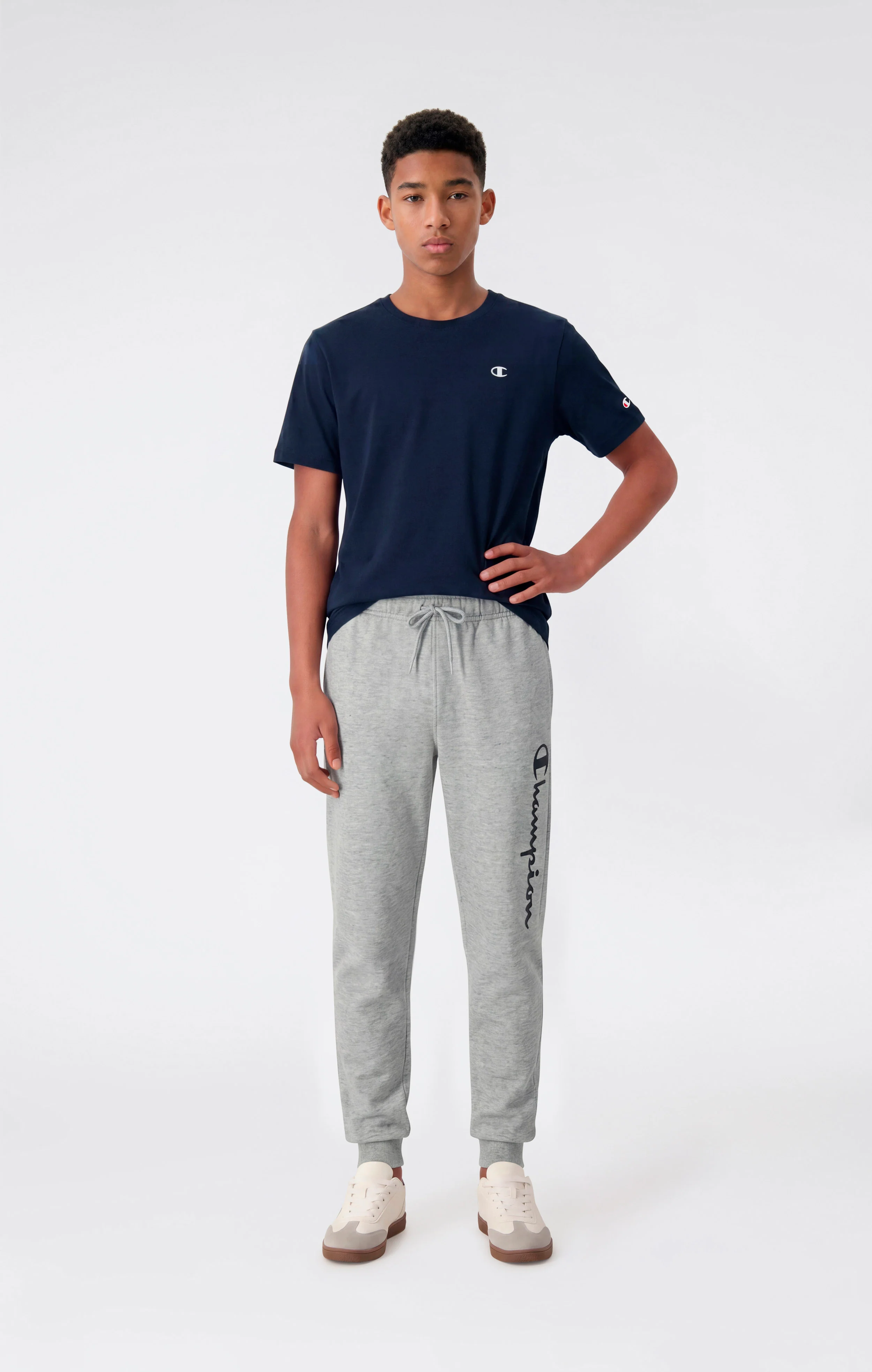Boys’ Lightweight Jogger Pants with Rib Cuffs and Maxi Printed Logo - Image 2