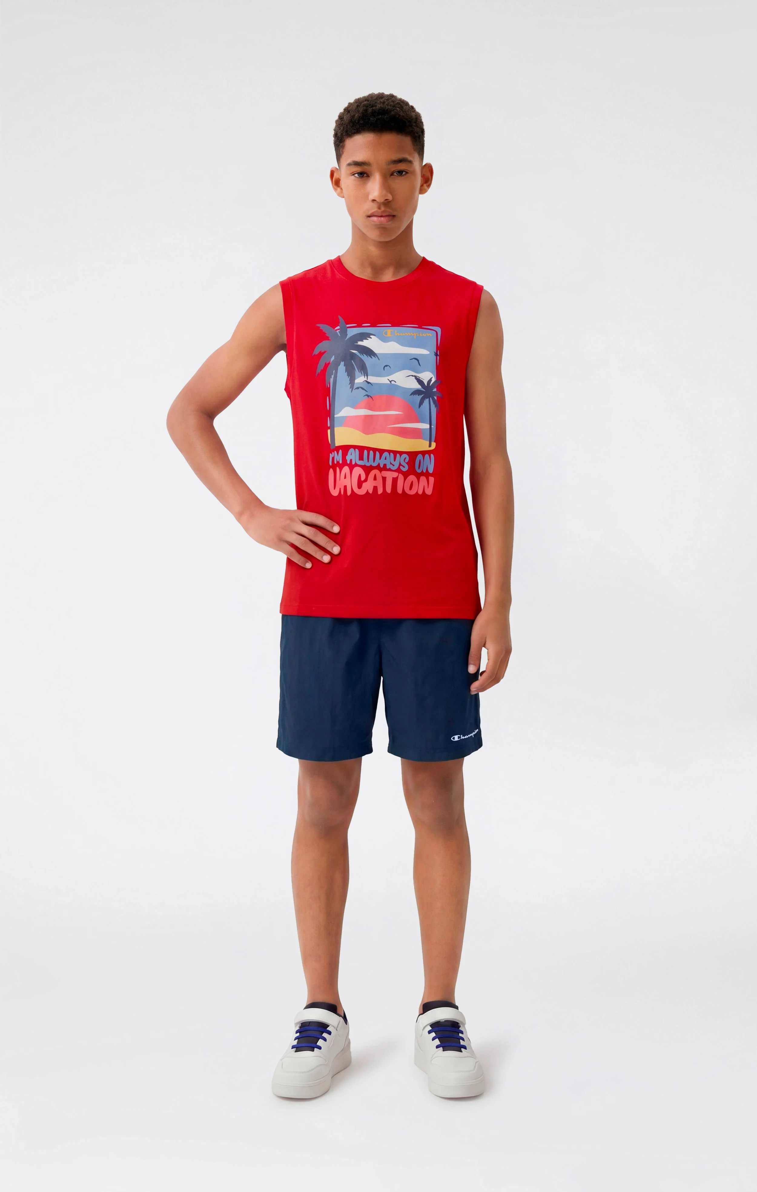 Boys’ Sleeveless T-Shirt and Swim Shorts Set - Image 2