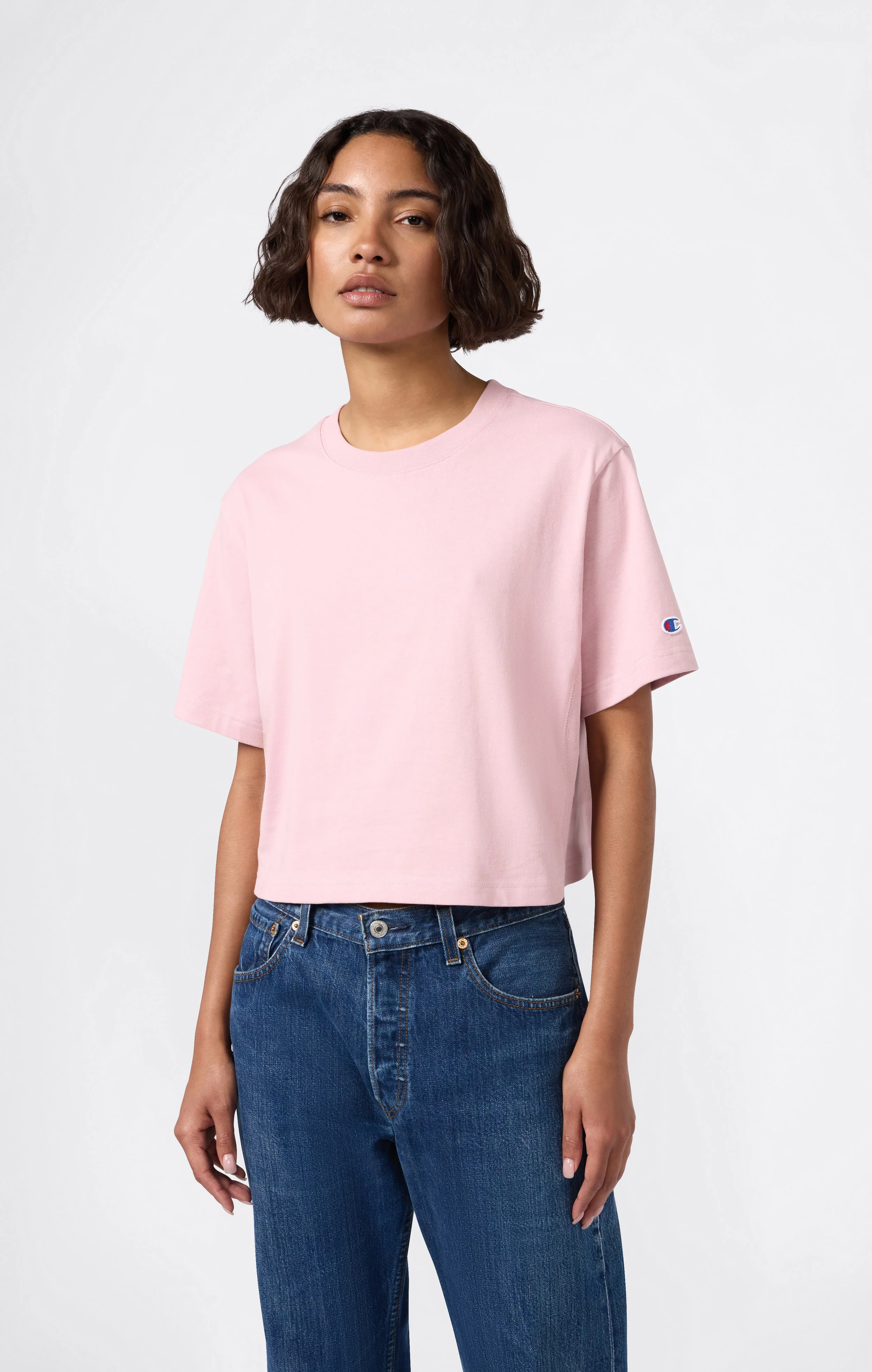 Cropped Women's T-Shirt in Heavy Cotton Jersey