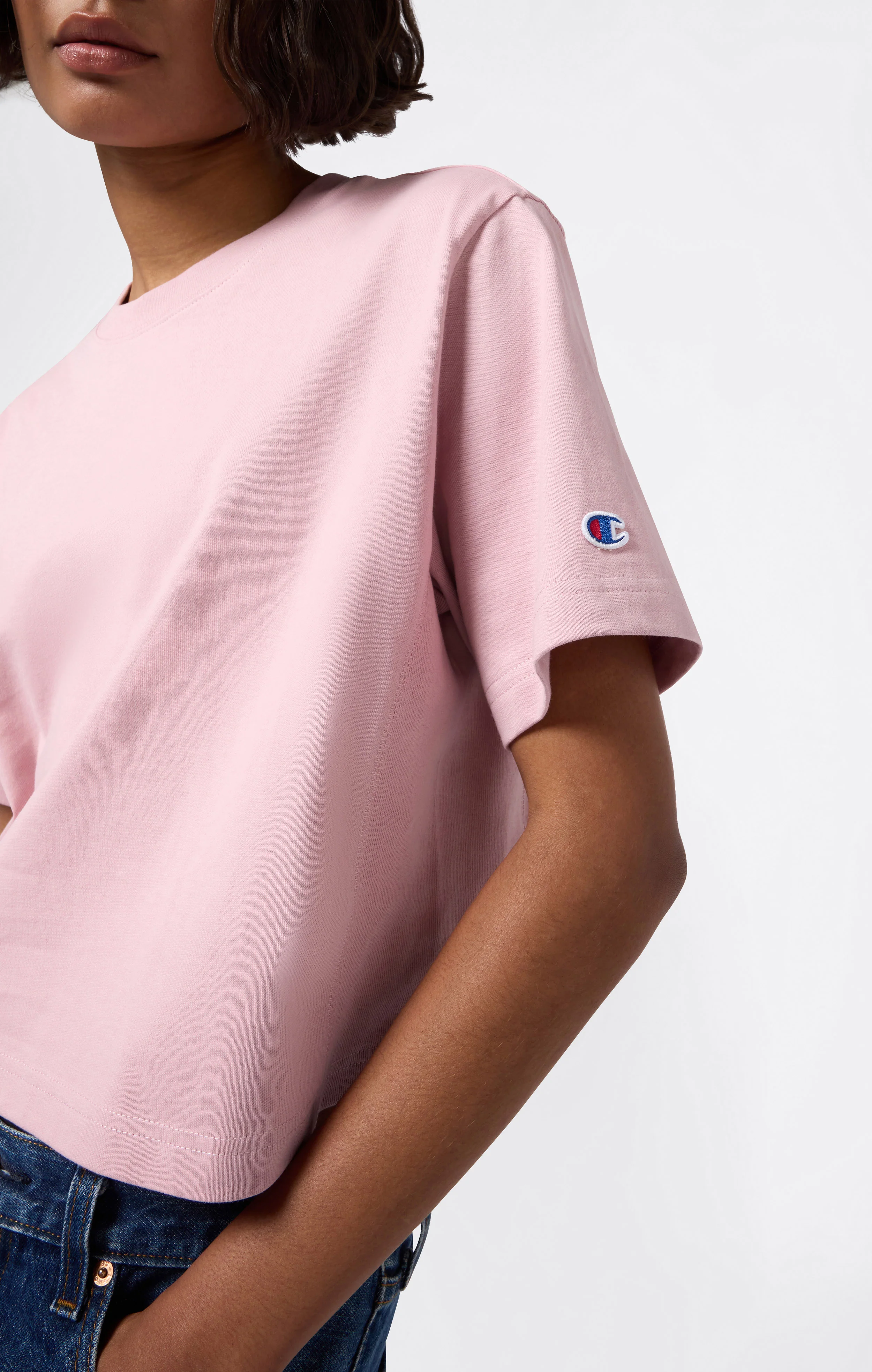 Cropped Women's T-Shirt in Heavy Cotton Jersey - Image 5
