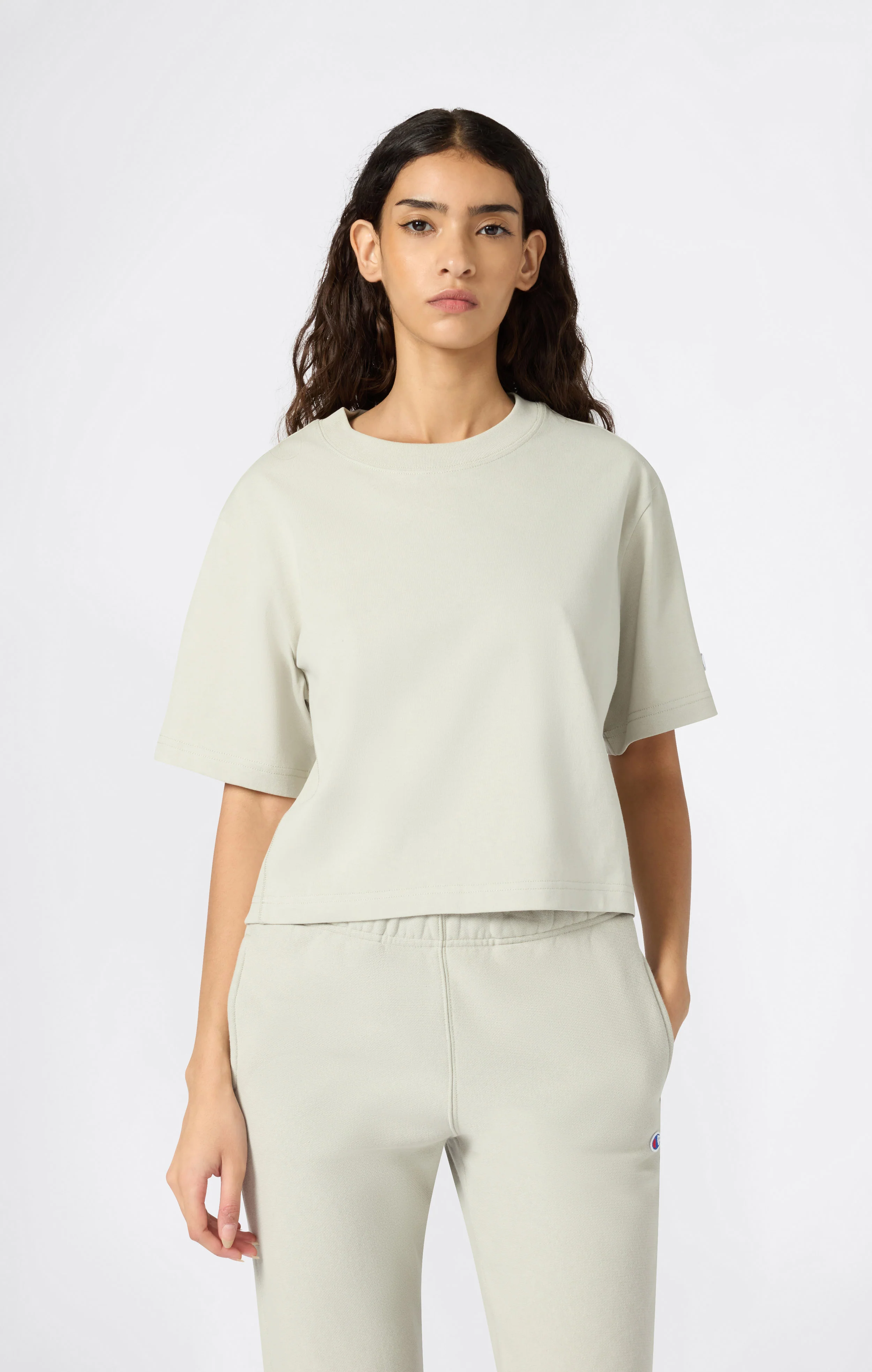 Cropped Women's T-Shirt in Heavy Cotton Jersey