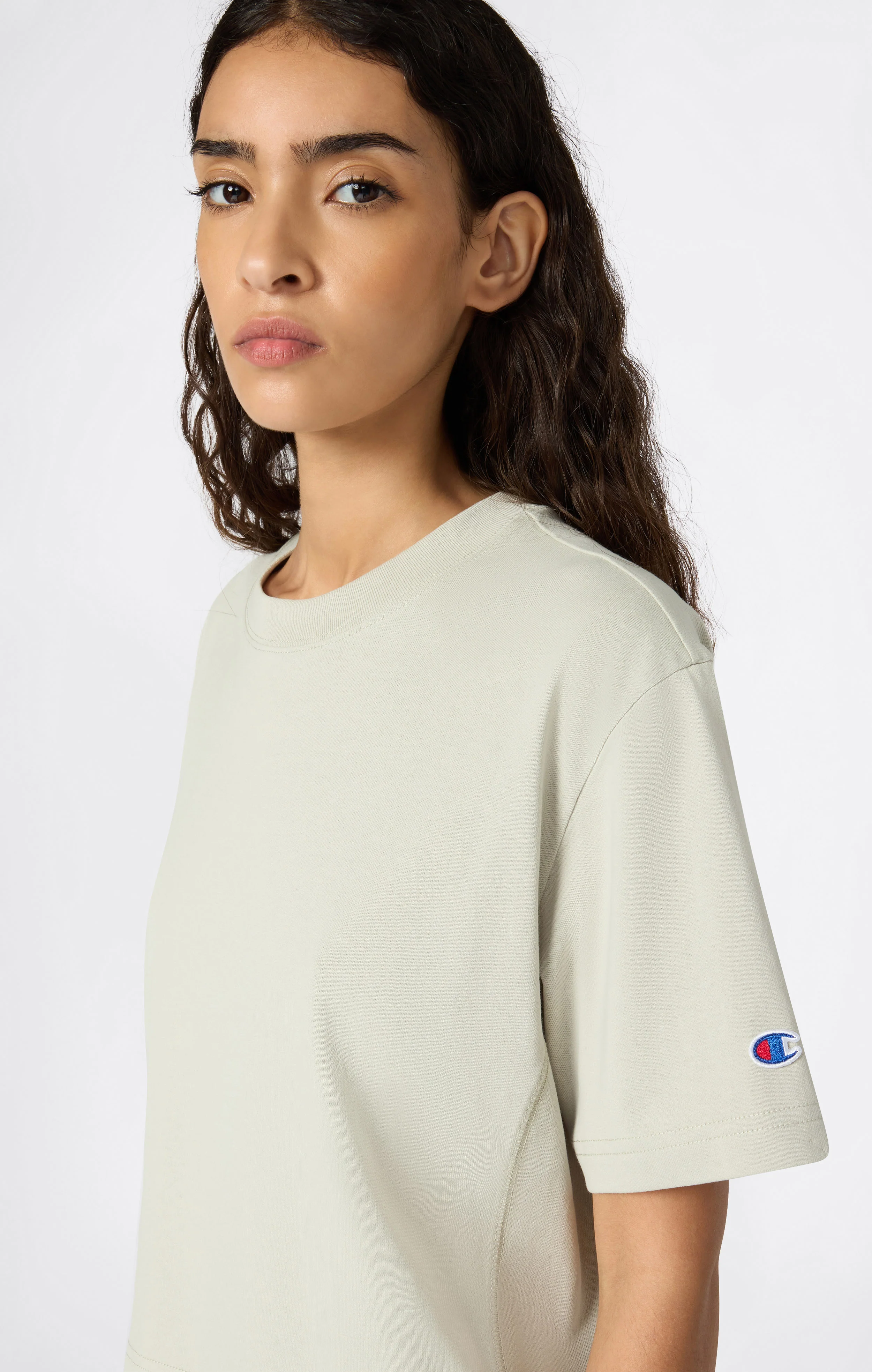 Cropped Women's T-Shirt in Heavy Cotton Jersey - Image 5
