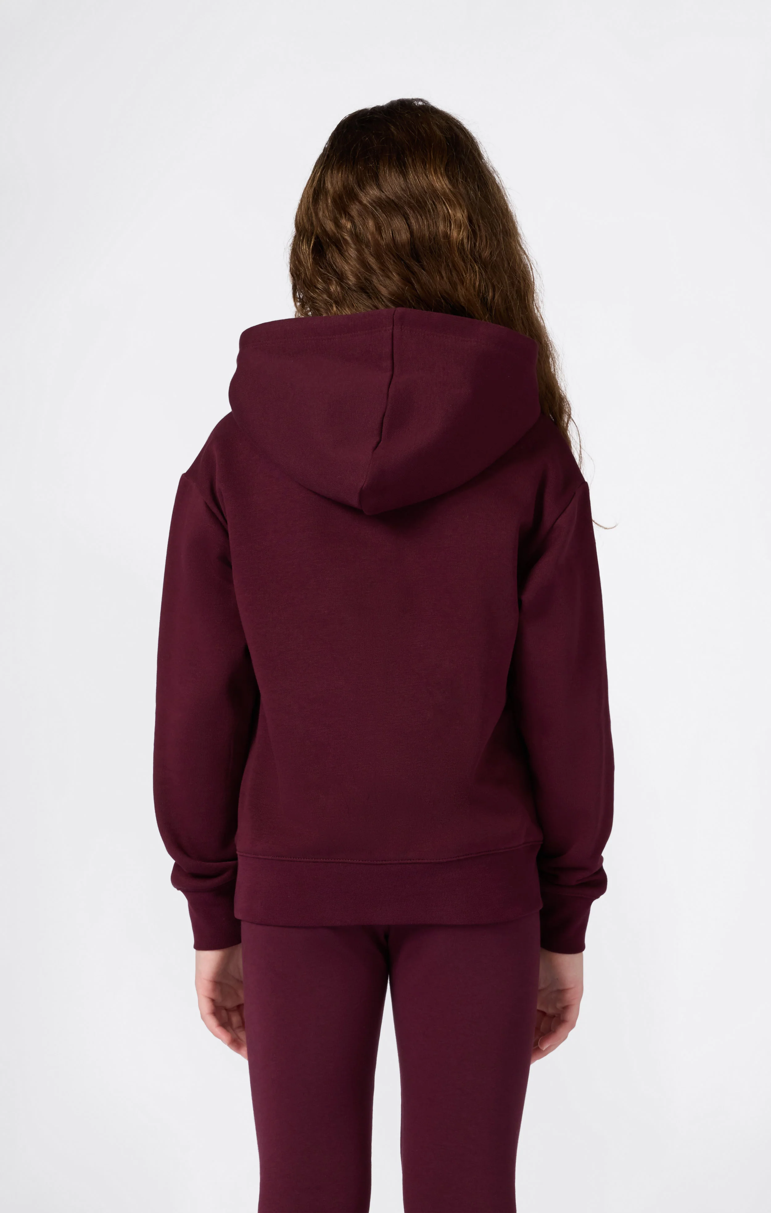 Girls’ Fleece Hoodie with Big Embroidered Logo Icons - Image 2