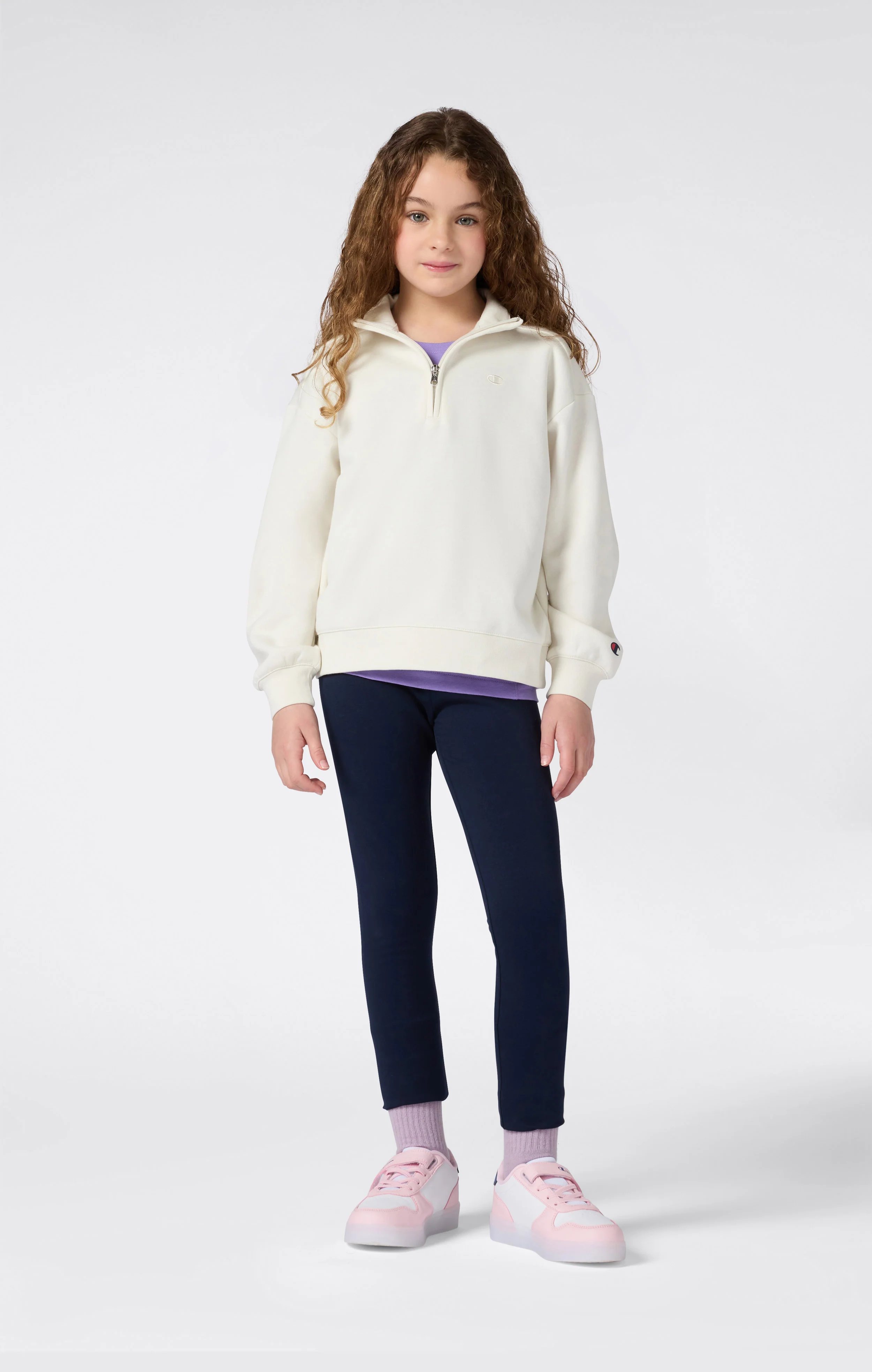 Girls’ Half Zip Fleece Sweatshirt Icons - Image 3