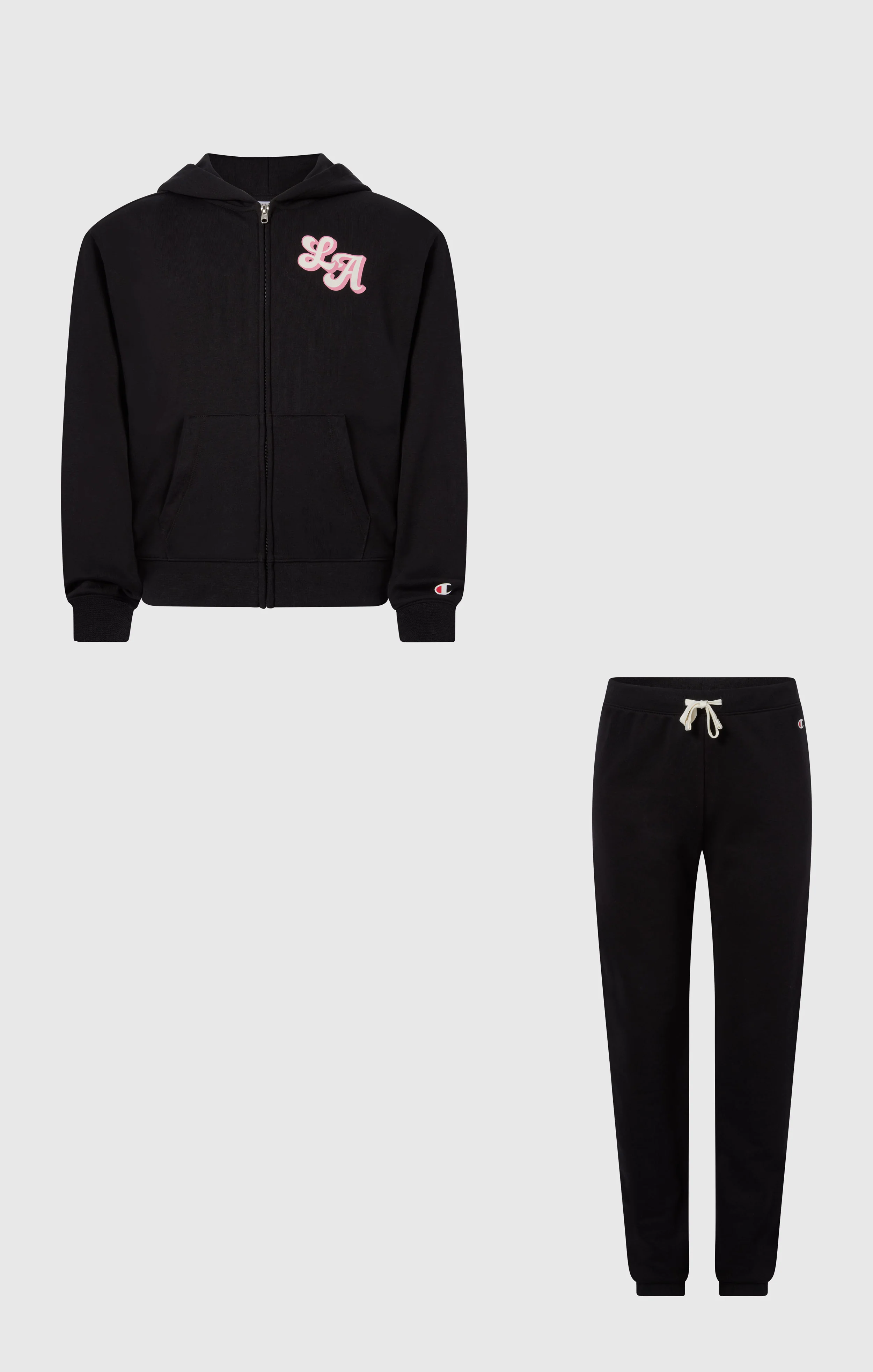 Girls’ Hooded Full Zip Sweatshirt and Pants Tracksuit with Graphic - Image 4