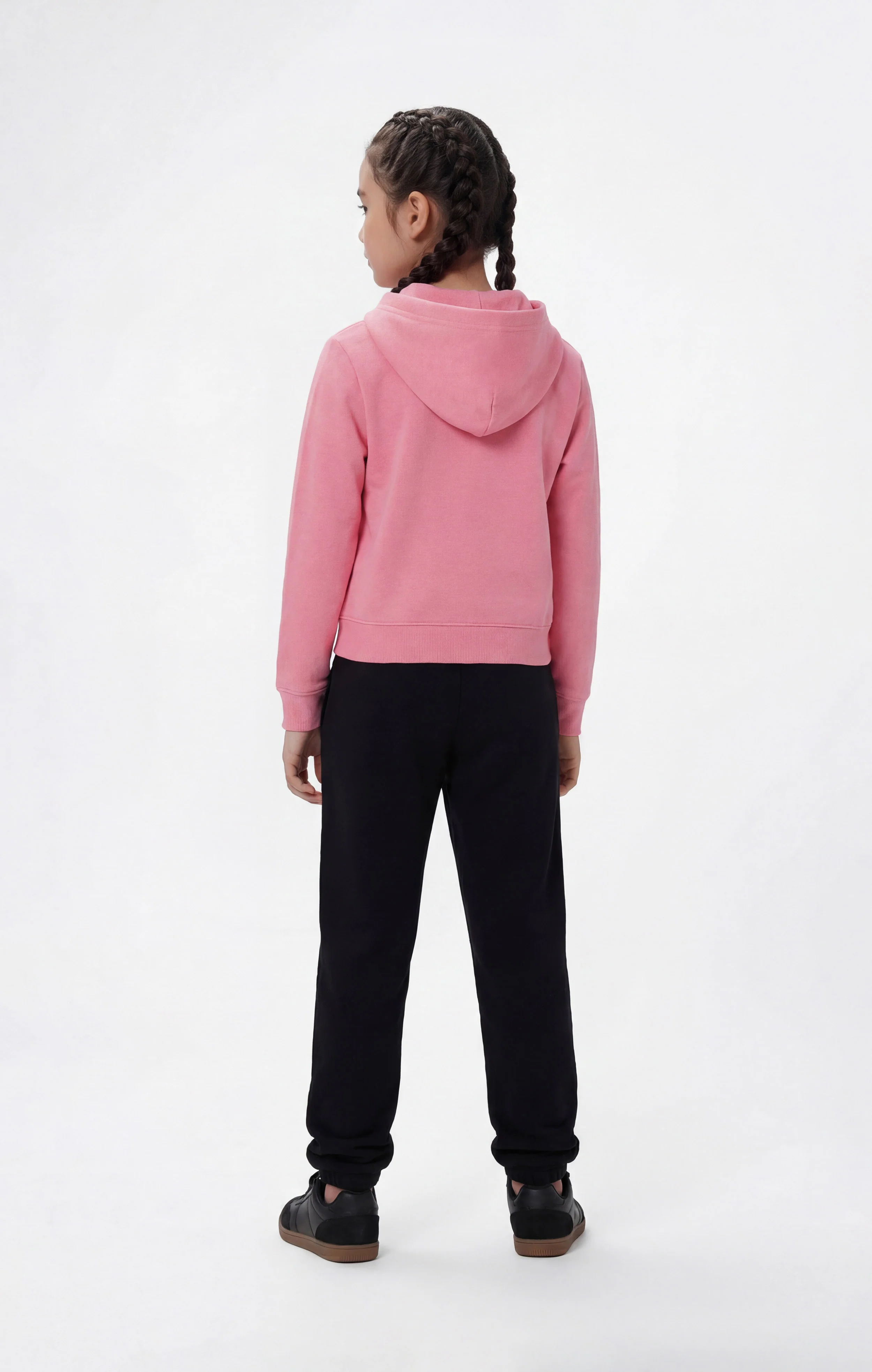 Girls’ Hooded Full Zip Sweatshirt and Pants Tracksuit with Graphic - Image 3