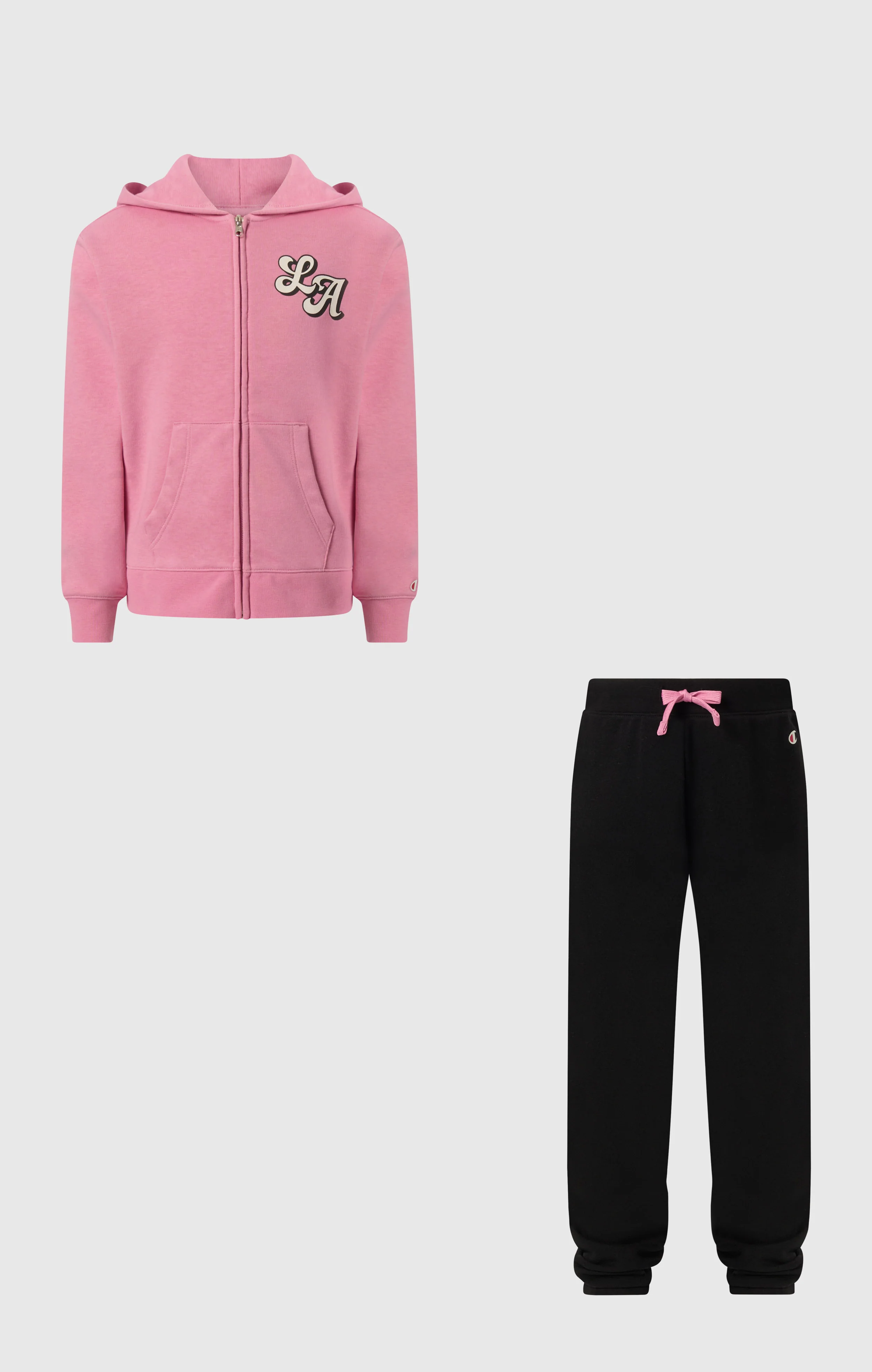 Girls’ Hooded Full Zip Sweatshirt and Pants Tracksuit with Graphic - Image 4