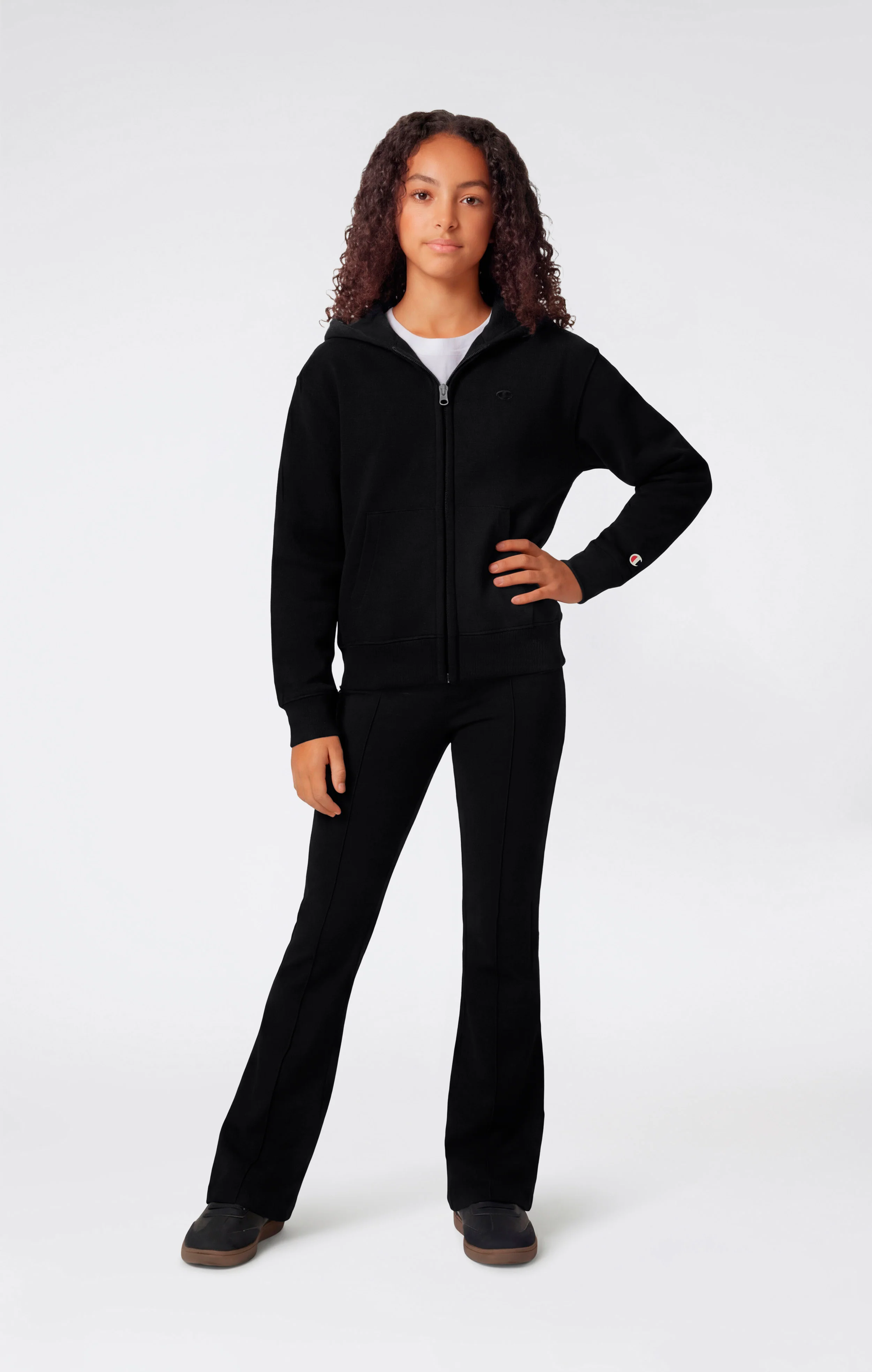 Girls’ Lightweight Full Zip Hooded Sweatshirt Icons - Image 2