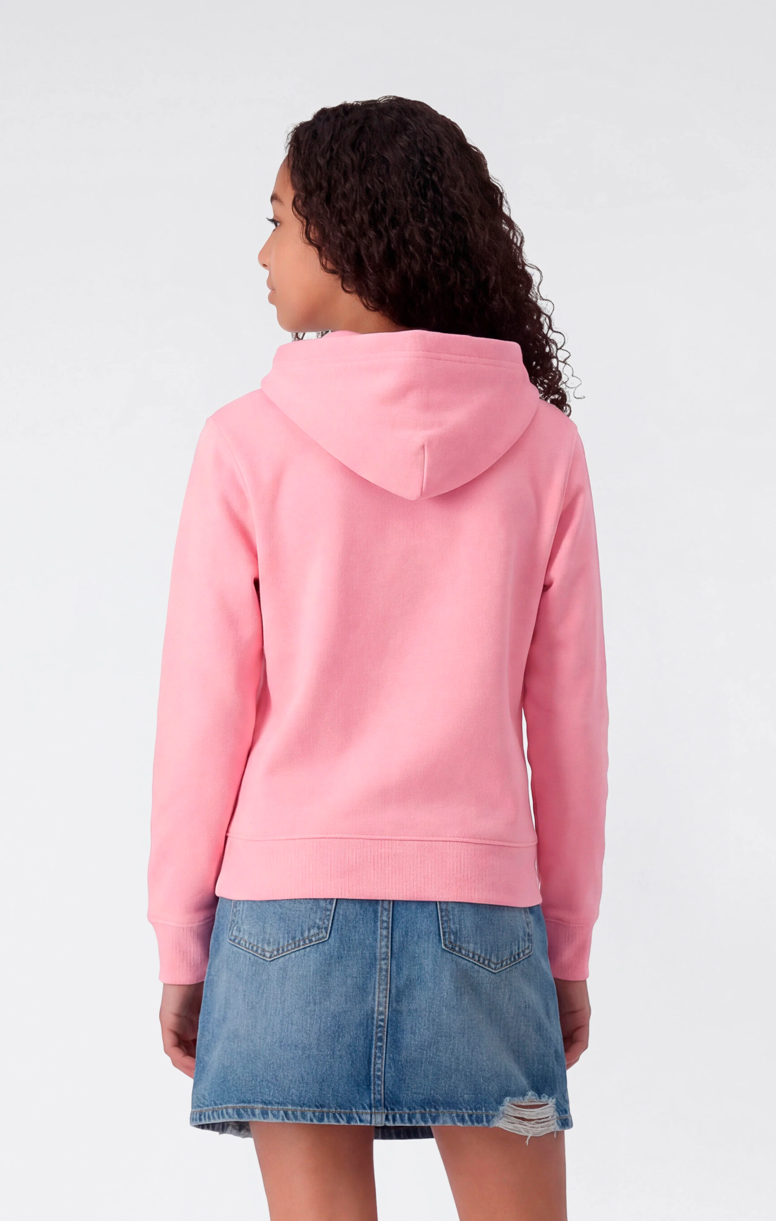 Girls’ Lightweight Hooded Sweatshirt with Tonal Embroidered Maxi Logo Icons - Image 3