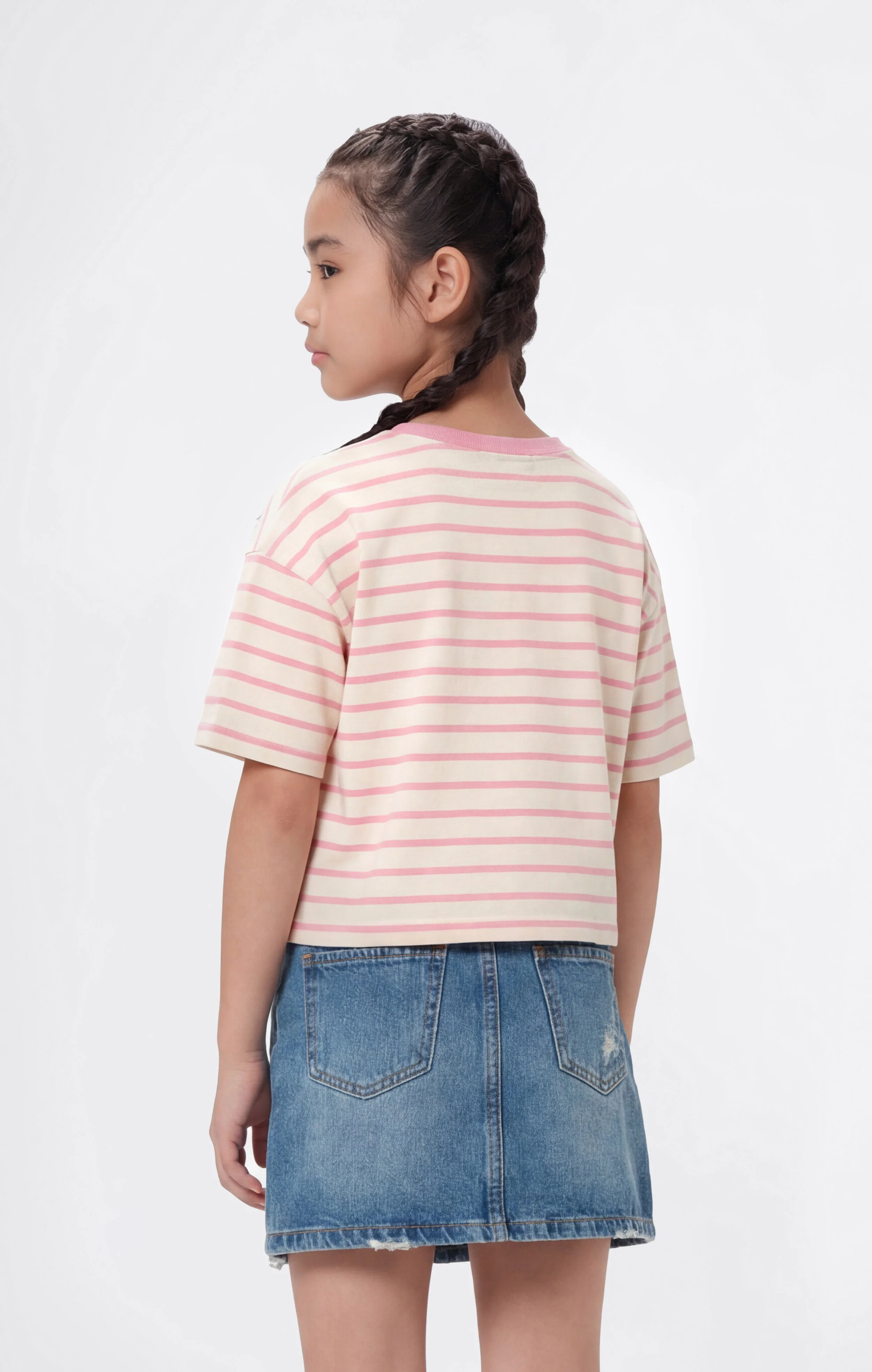 Girls’ Oversized Striped T-Shirt Icons - Image 3