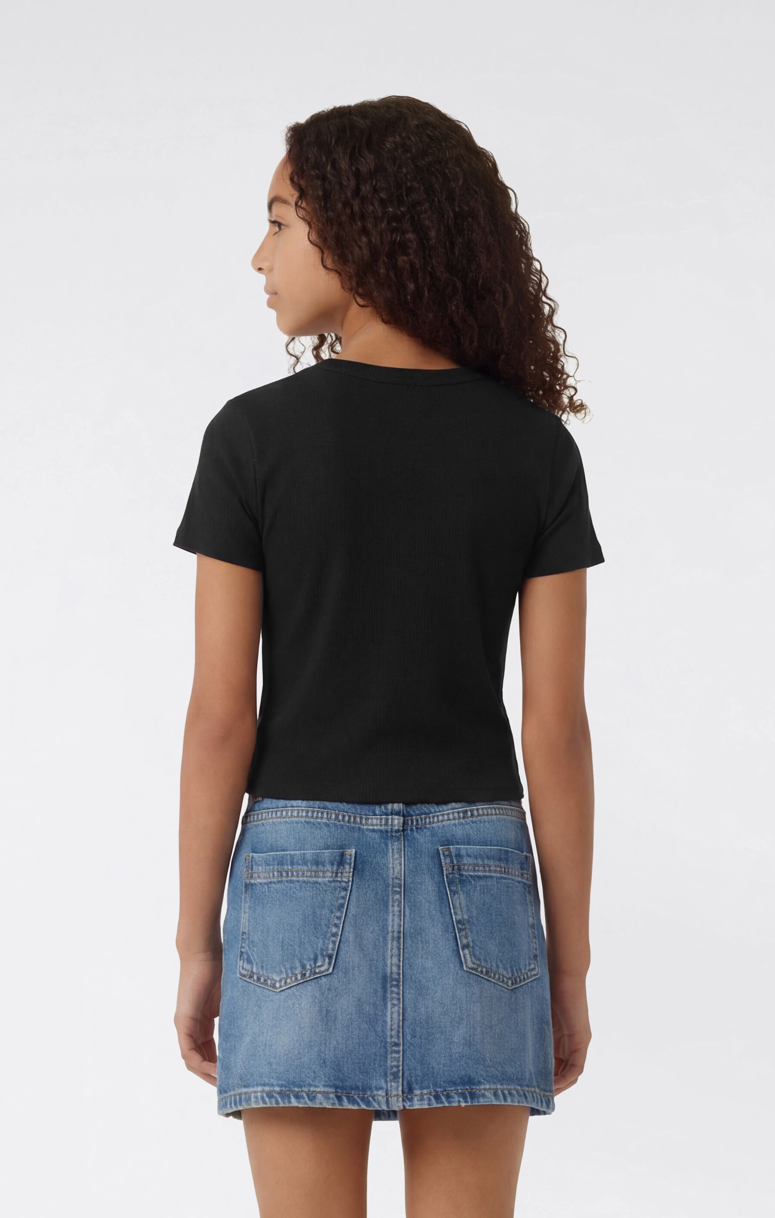 Girls’ Stretch Rib Crewneck T-Shirt Icons - Image 3