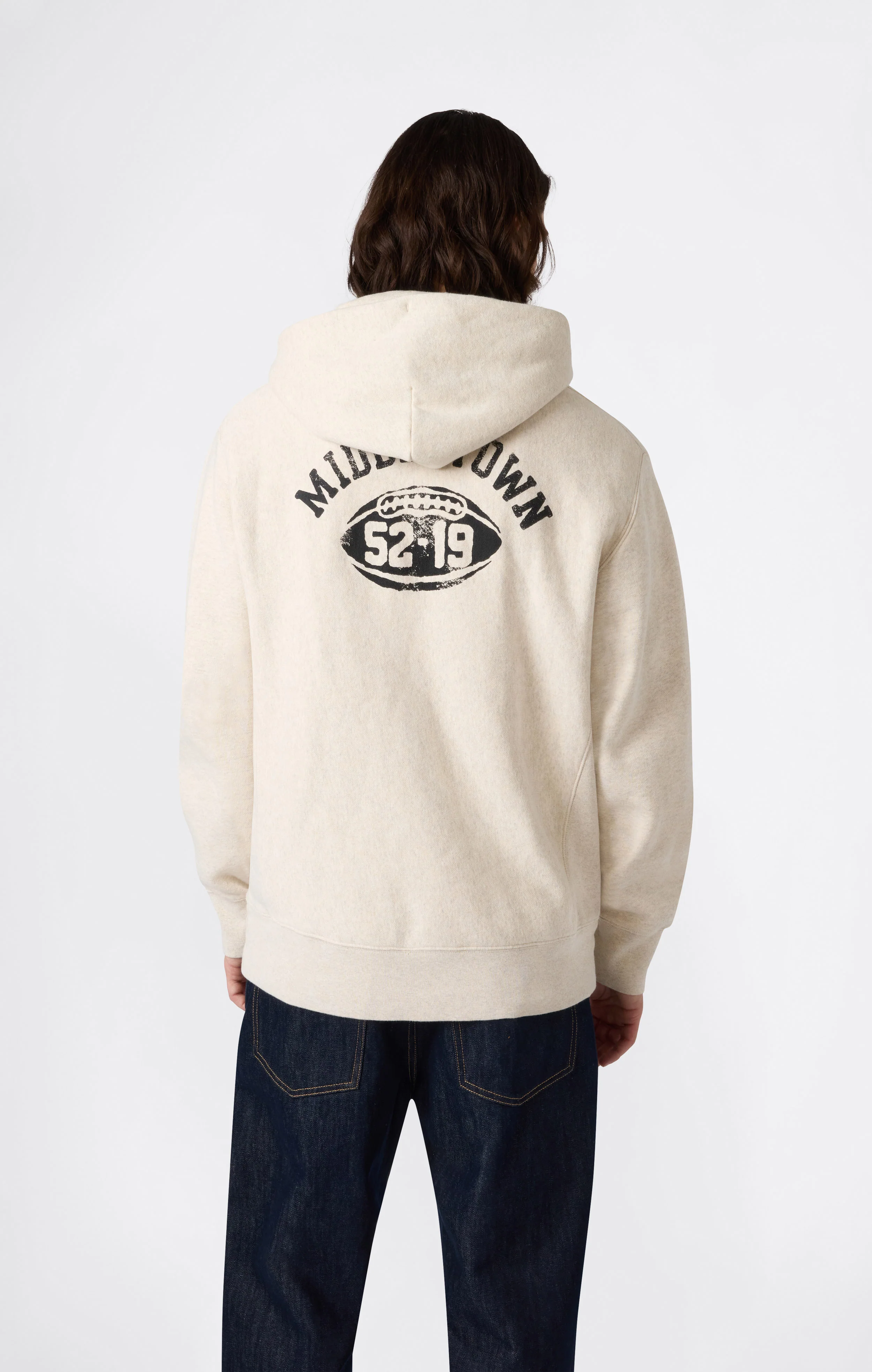 Heavyweight Men's Hooded Sweatshirt with Brushed Interior and Print Reverse Weave - Image 3