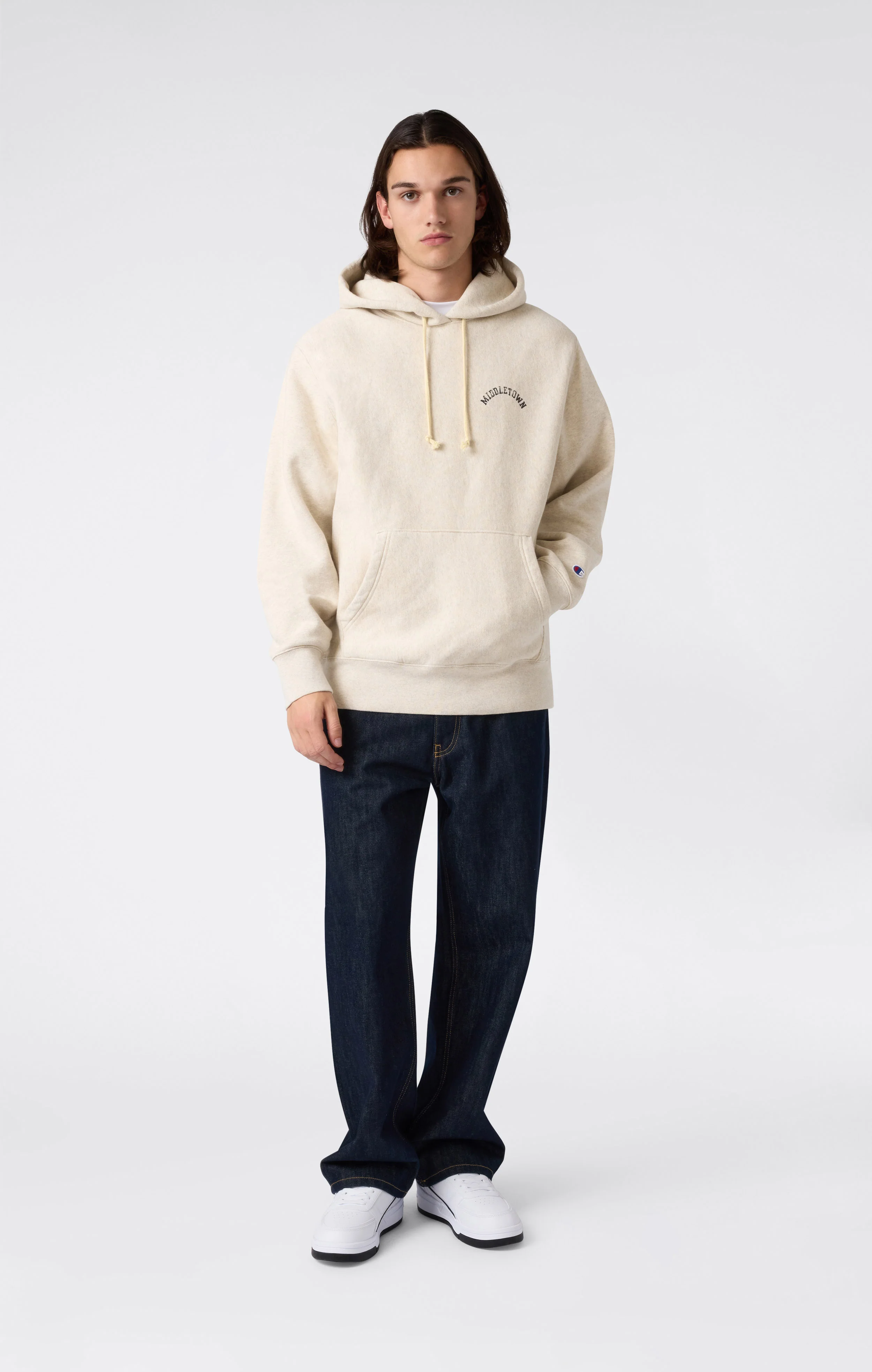 Heavyweight Men's Hooded Sweatshirt with Brushed Interior and Print Reverse Weave - Image 4