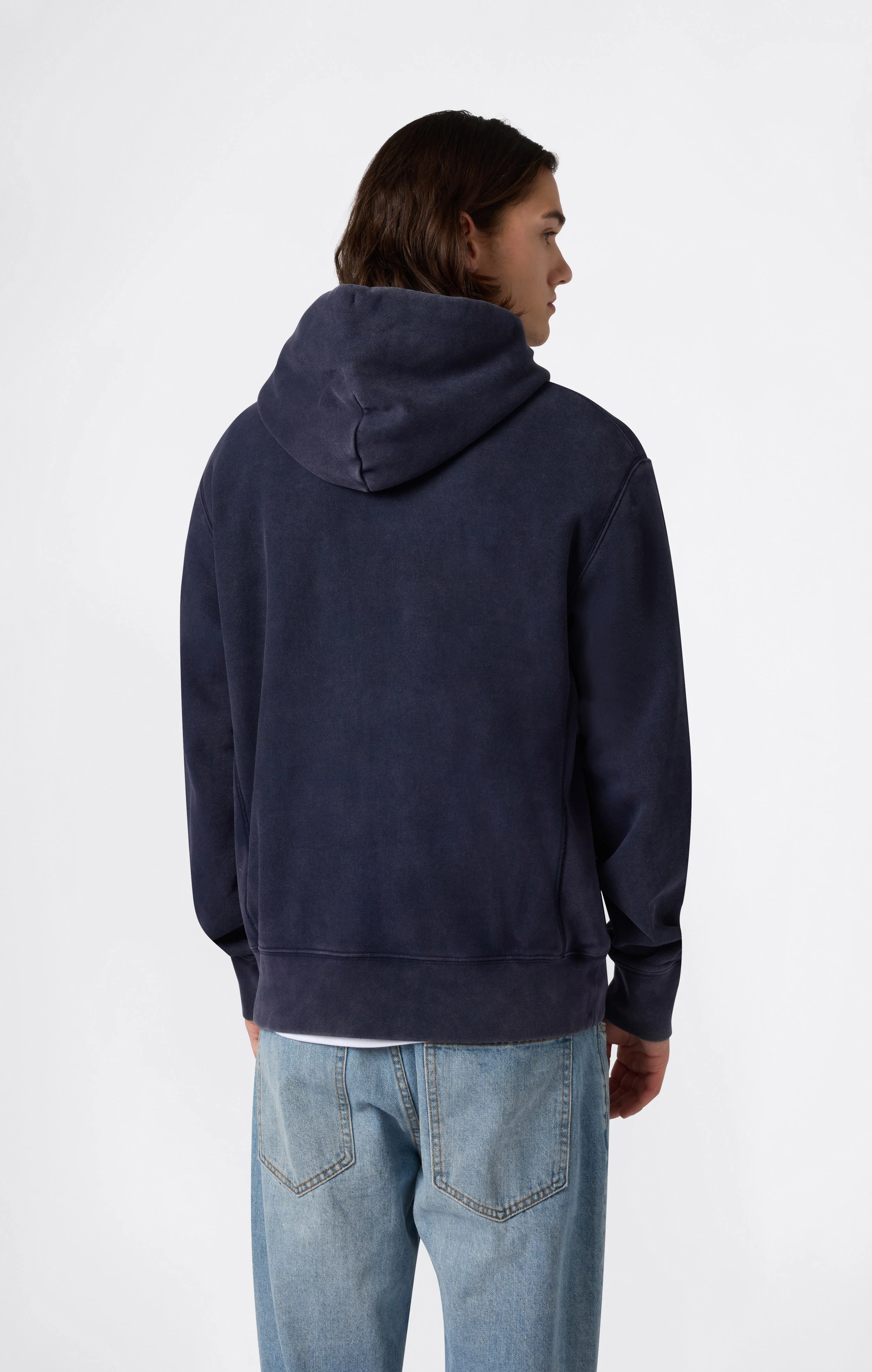 Heavyweight Men's Hooded Sweatshirt with Brushed Interior and Print Reverse Weave - Image 3