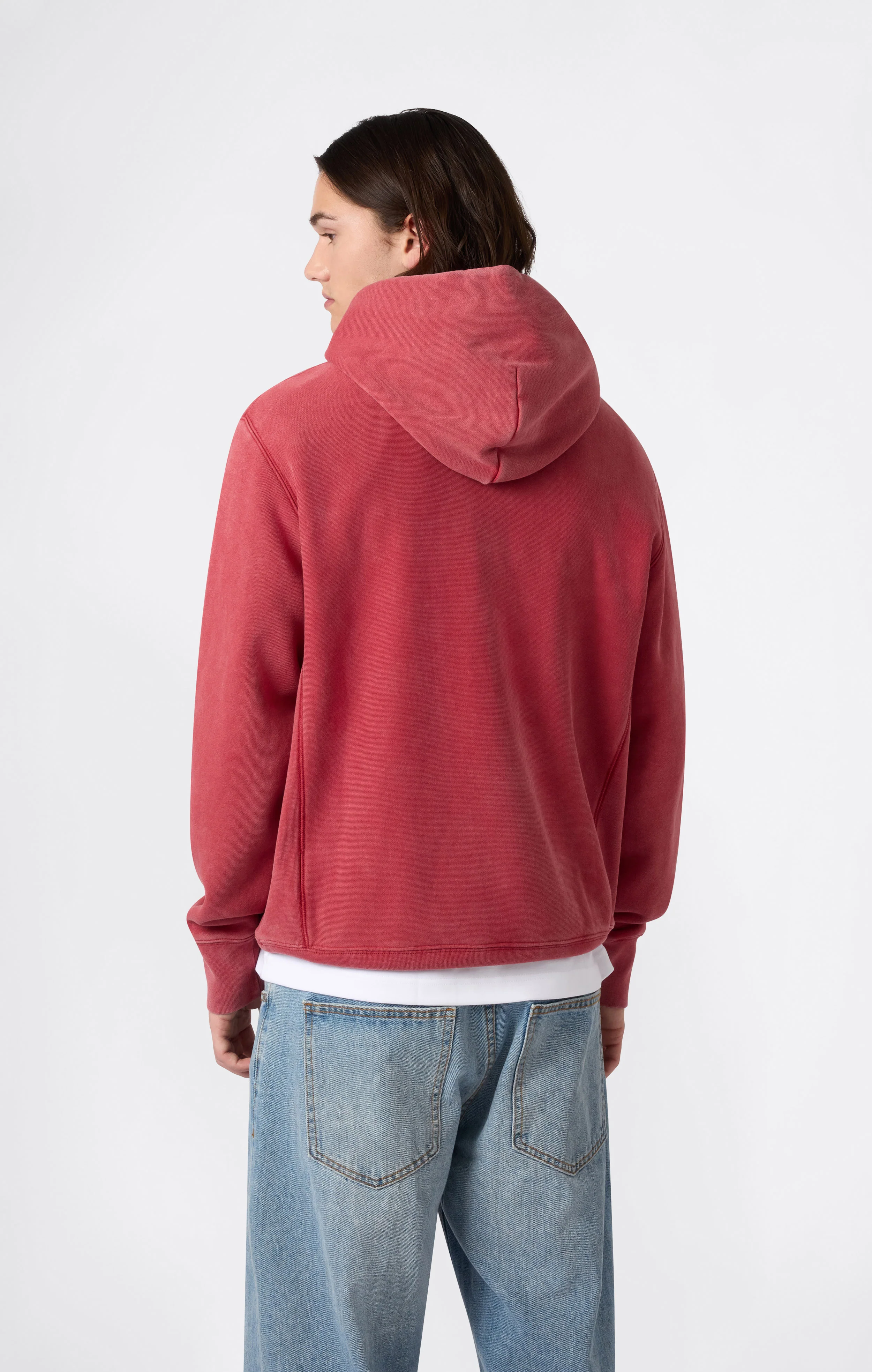Heavyweight Men's Hooded Sweatshirt with Brushed Interior and Print Reverse Weave - Image 3