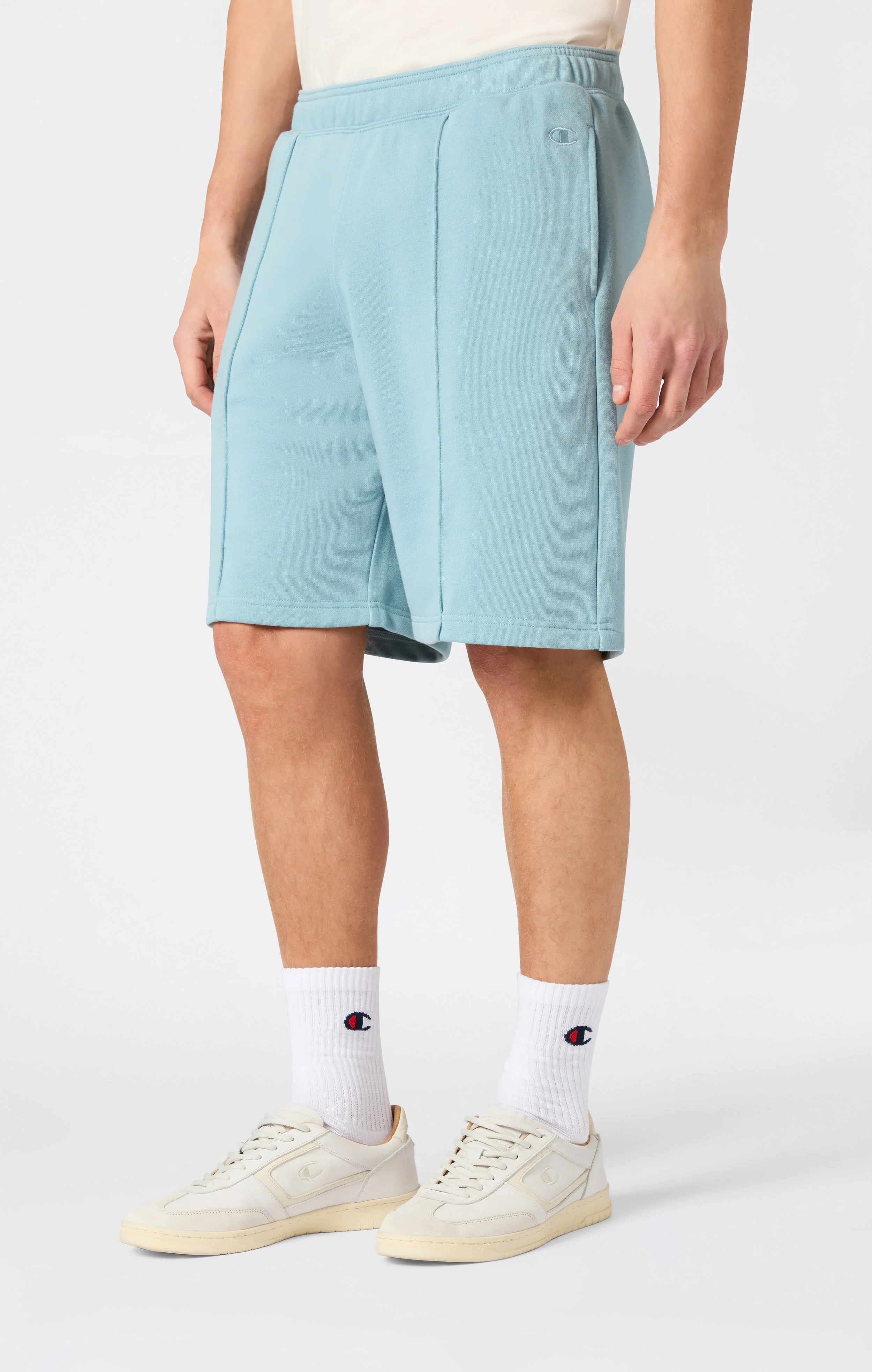 Men’s 9’’ Bermuda Shorts with Stitched Pintuck Icons
