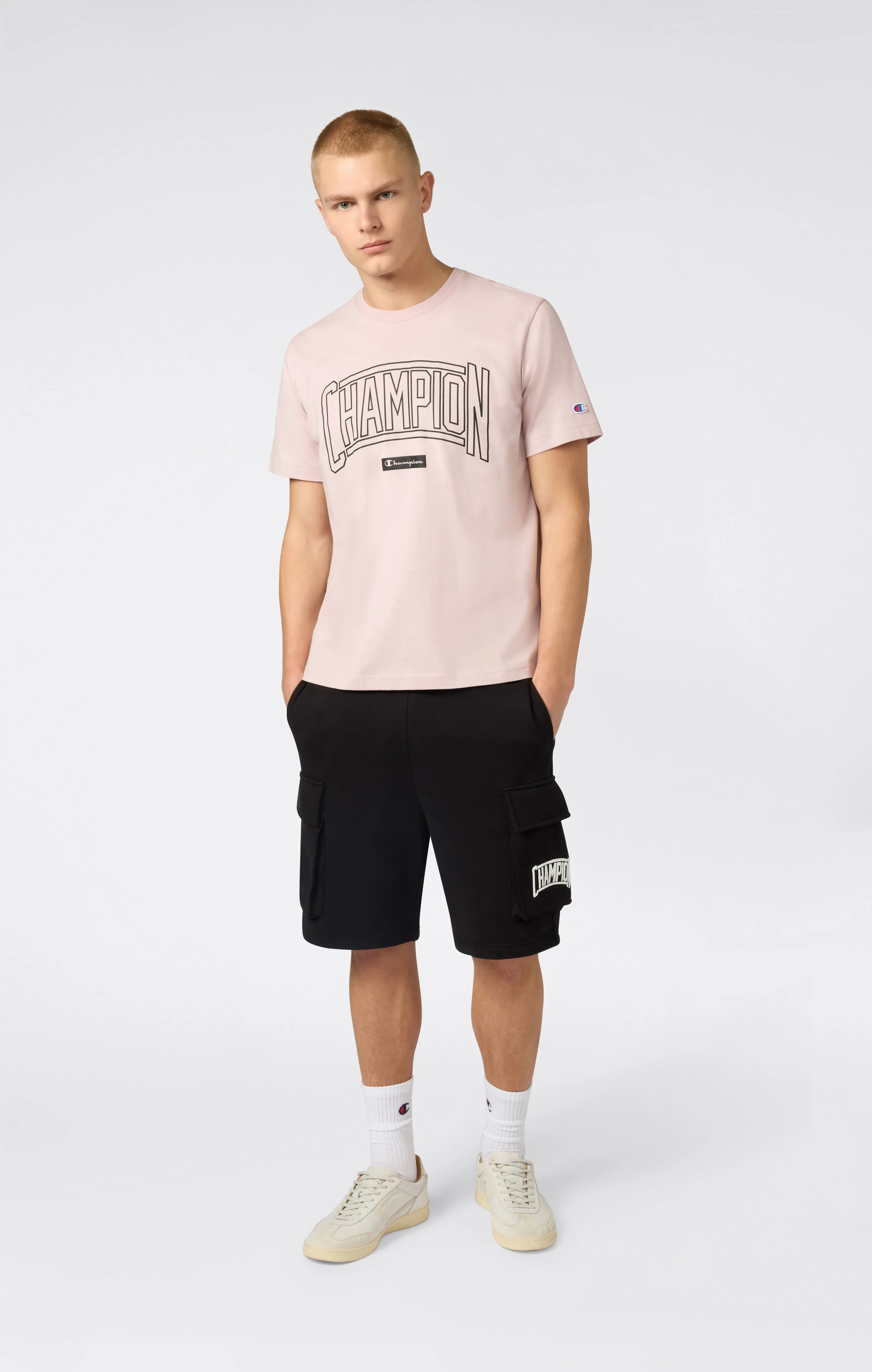 Men’s Cargo Shorts With Brushed Interior And Logo - Image 2
