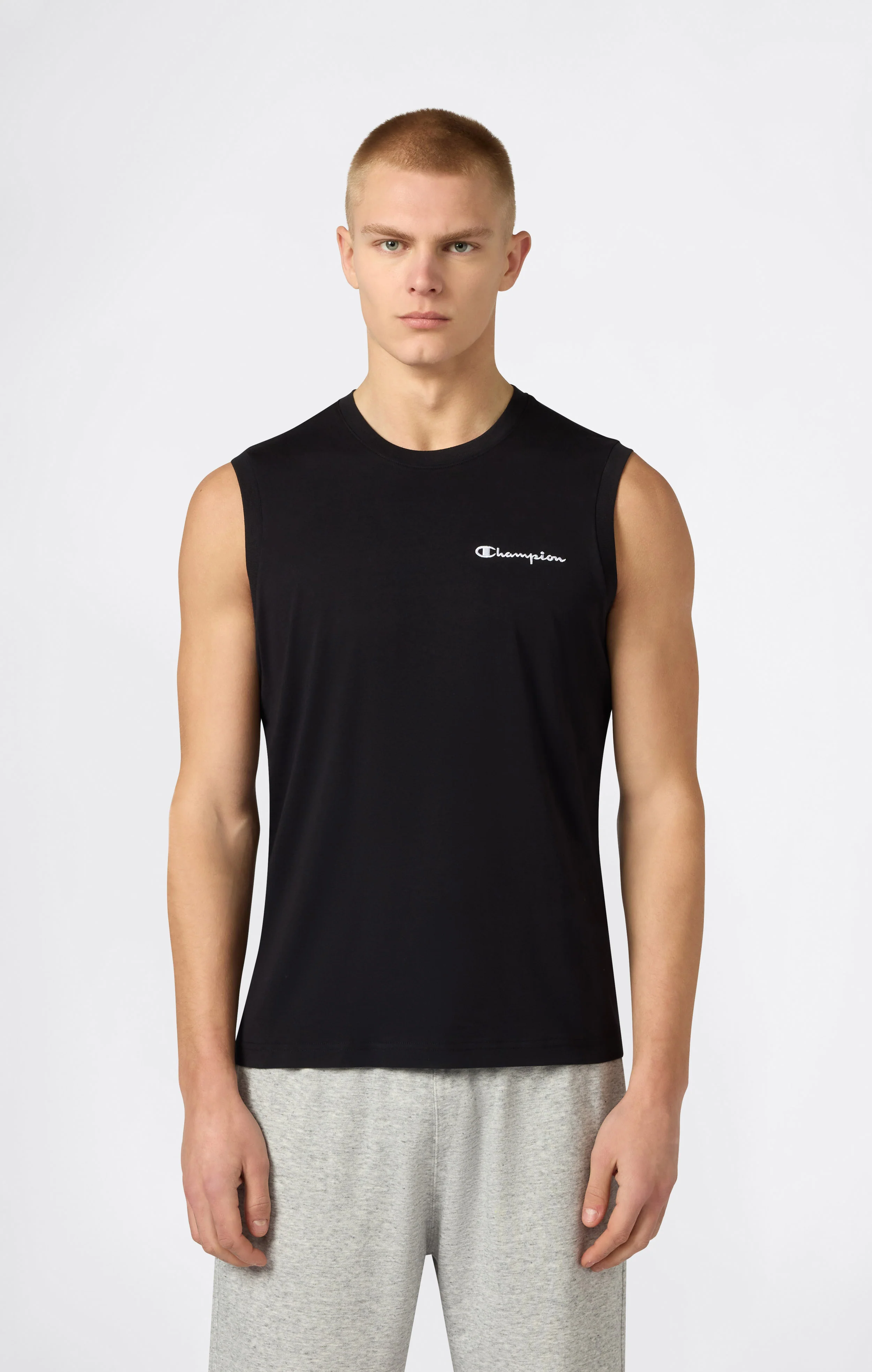 Men’s Cotton Tank Top with Small Logo Icons