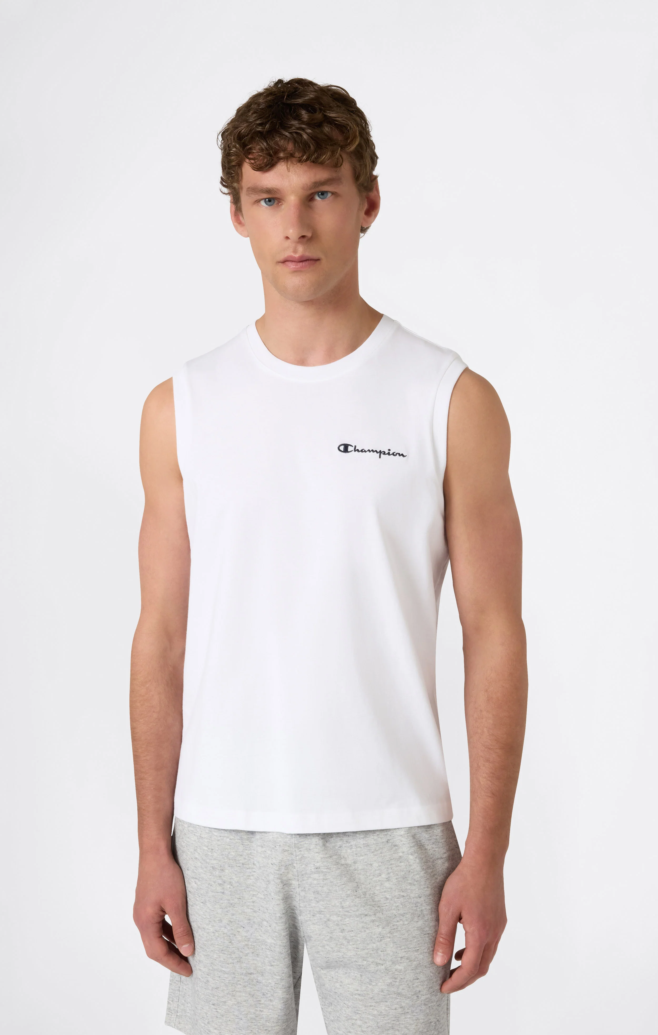 Men’s Cotton Tank Top with Small Logo Icons