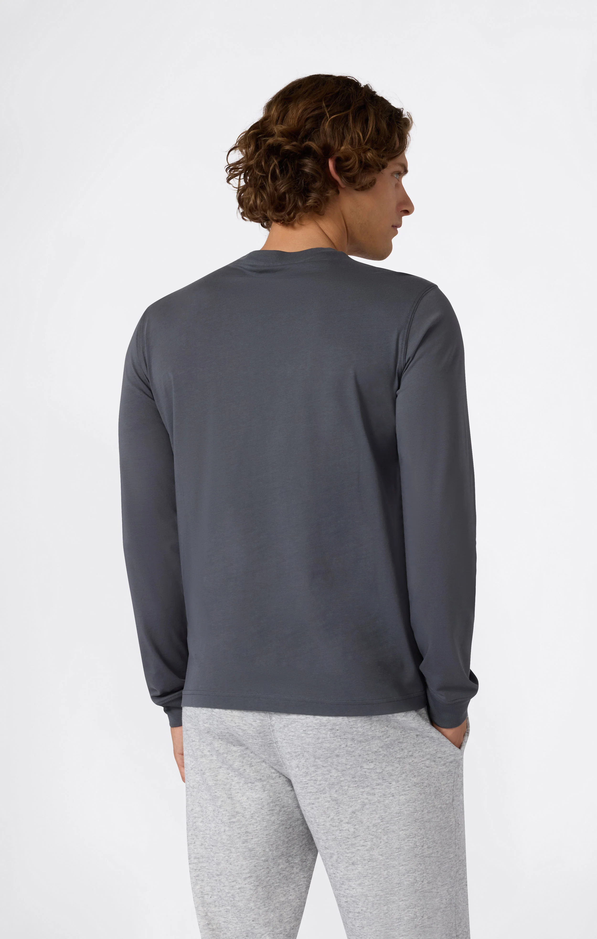 Men’s Crewneck Long Sleeve With Big Embroidery Logo T-Shirt Icons - Image 4
