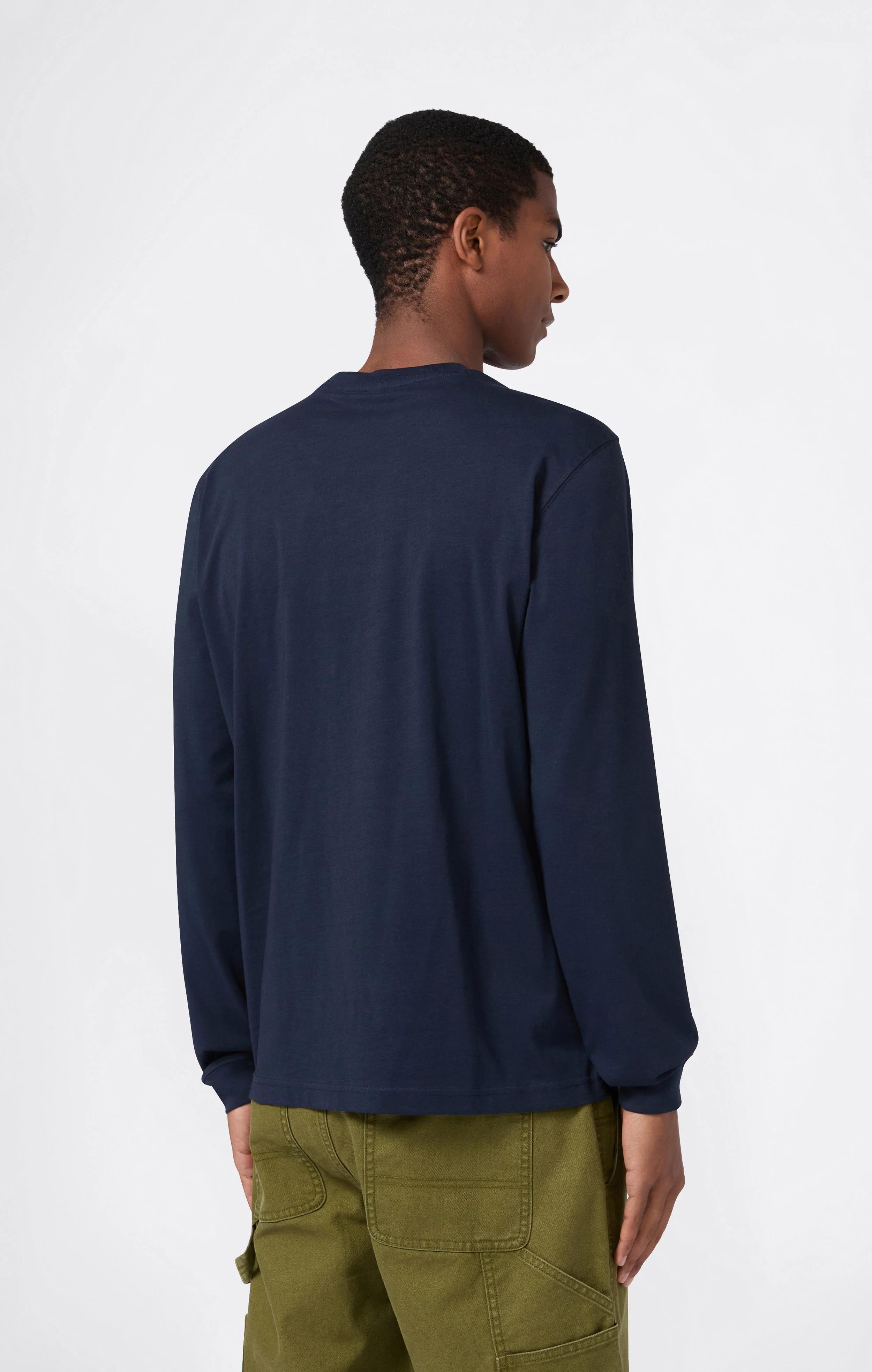 Men’s Crewneck Long Sleeve With Big Embroidery Logo T-Shirt Icons - Image 4