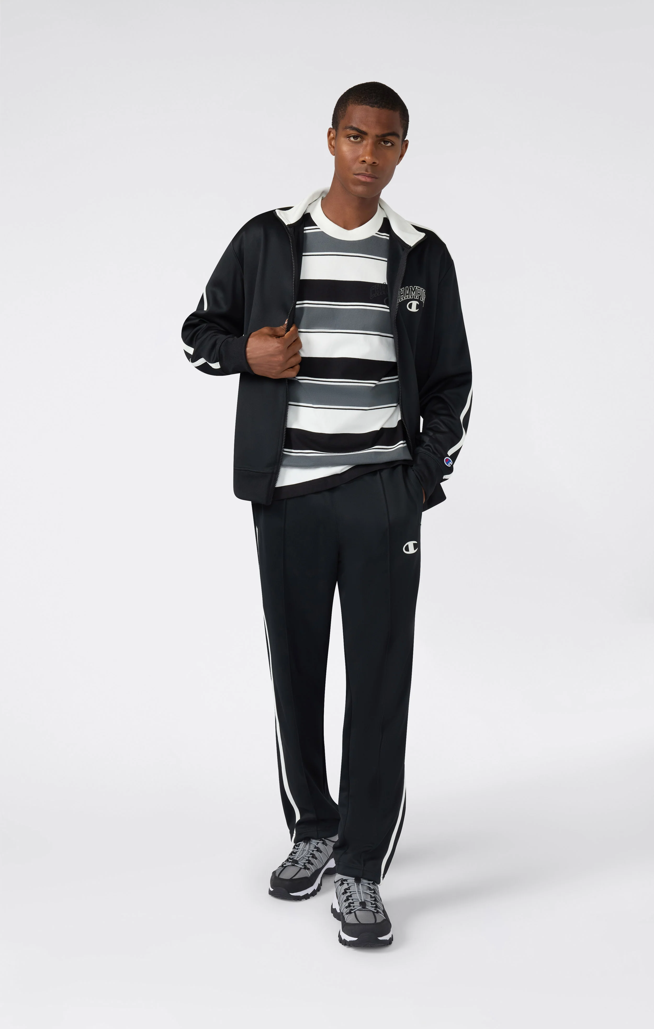 Men’s Crewneck T-Shirt Street Varsity Striped - Image 2