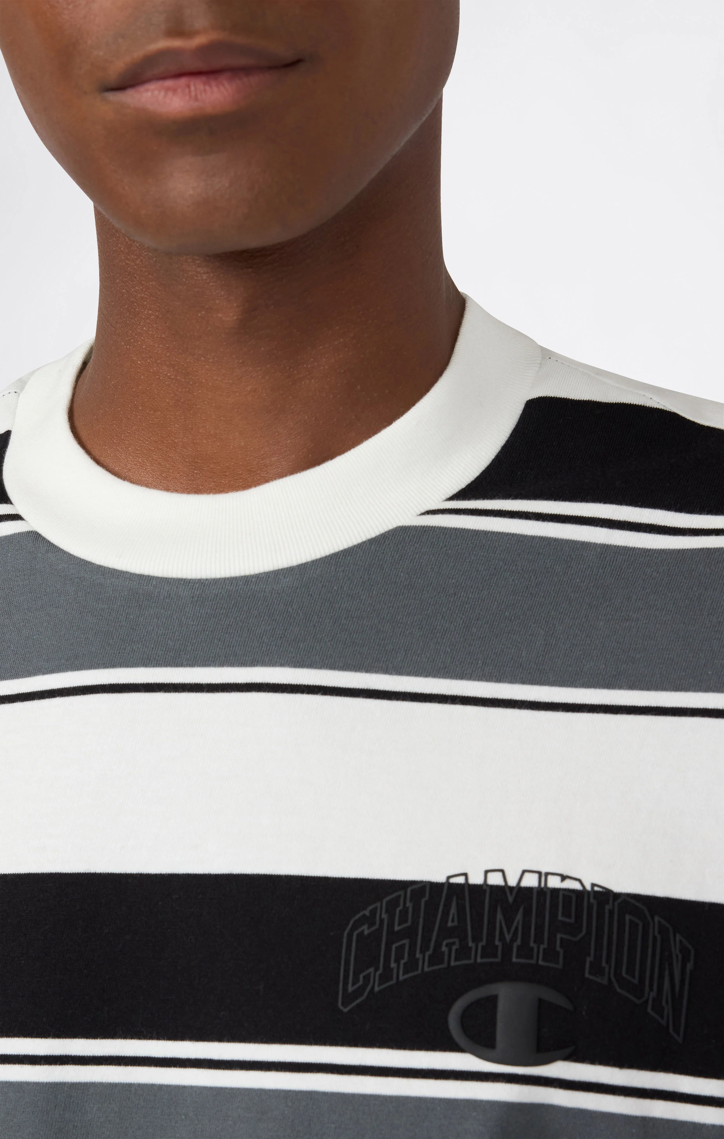 Men’s Crewneck T-Shirt Street Varsity Striped - Image 4