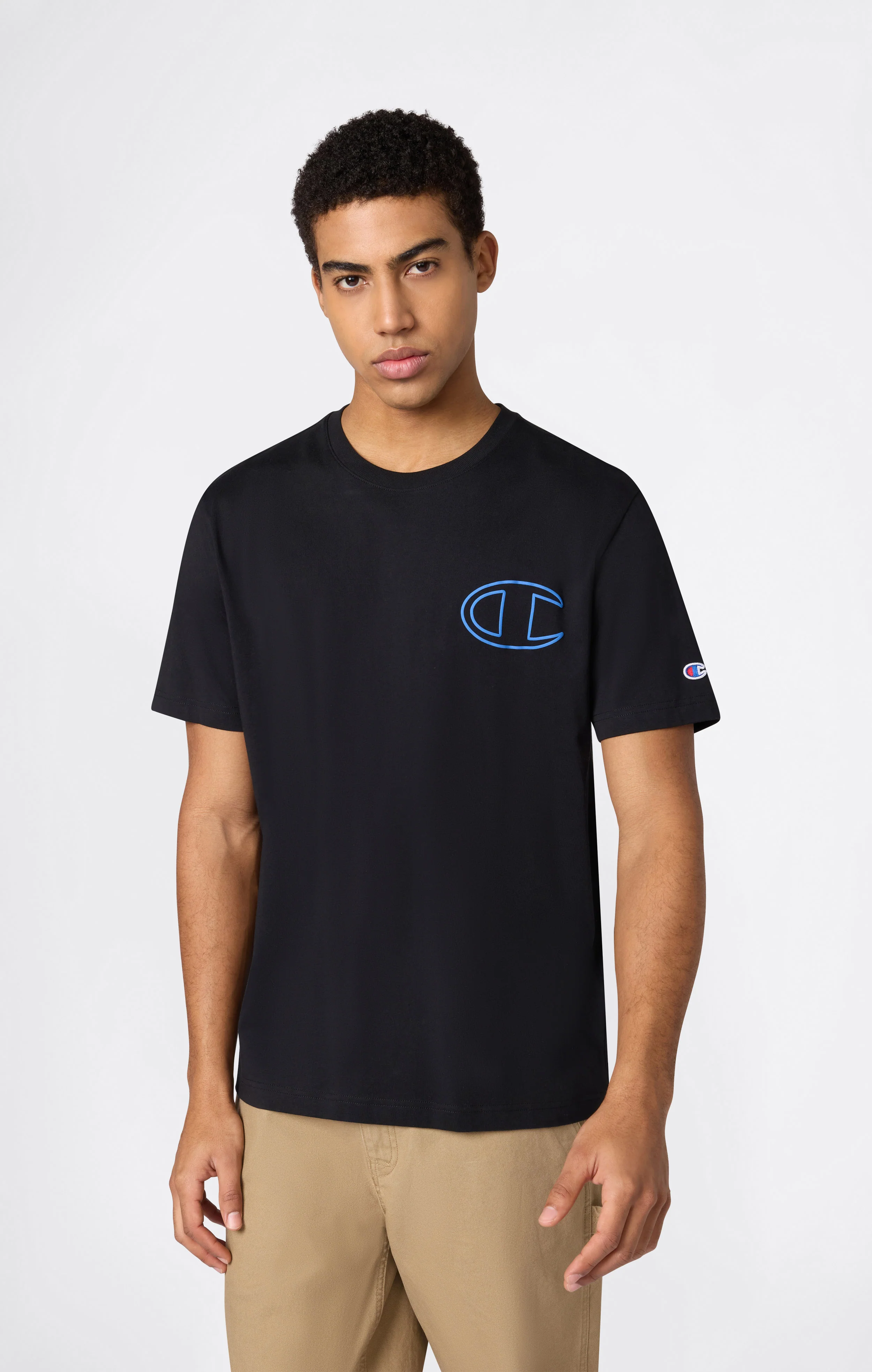 Men’s Crewneck T-Shirt With Puff Print Graphic - Image 2