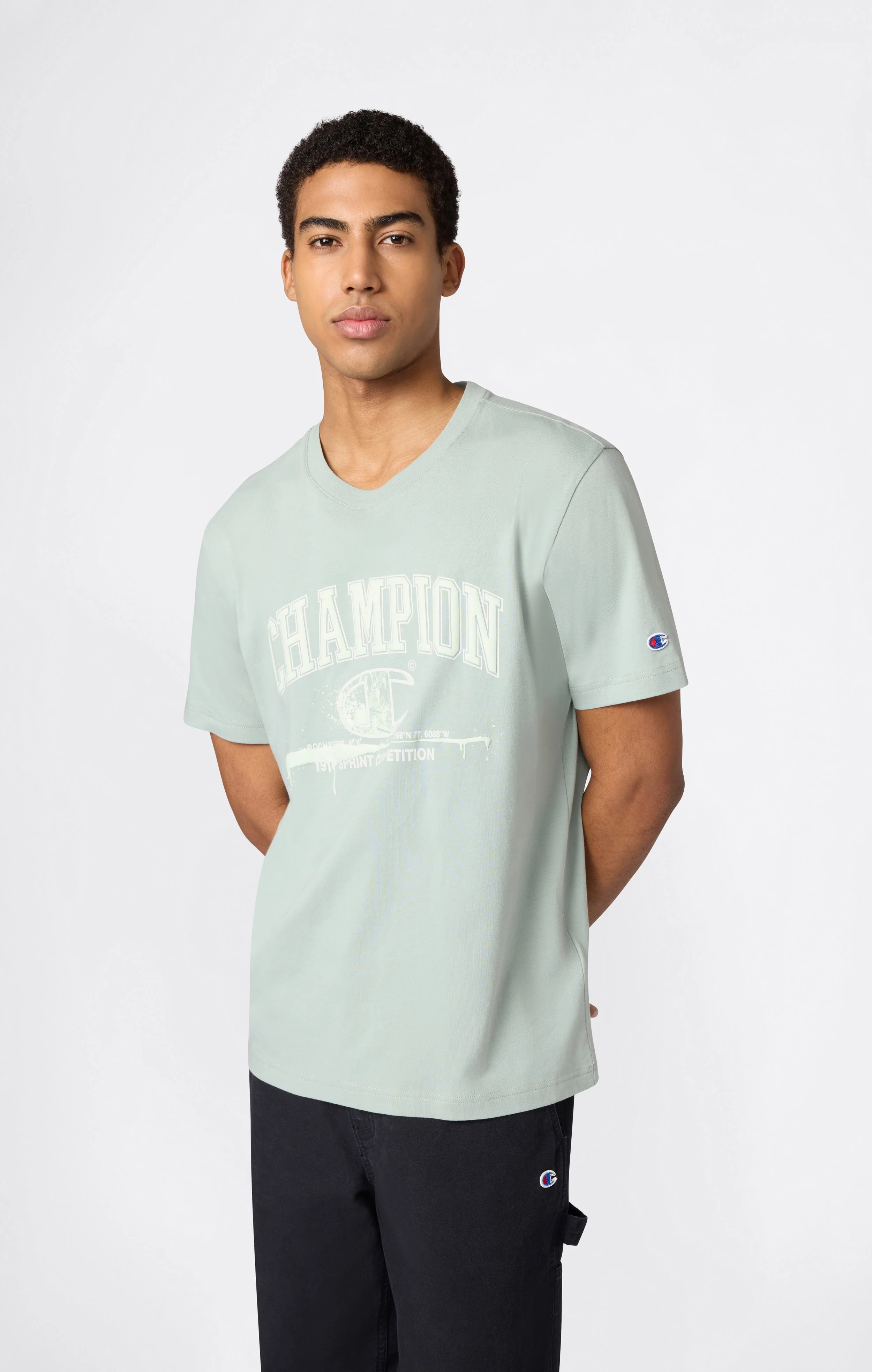 Men’s Crewneck T-Shirt With Puff Print Graphic