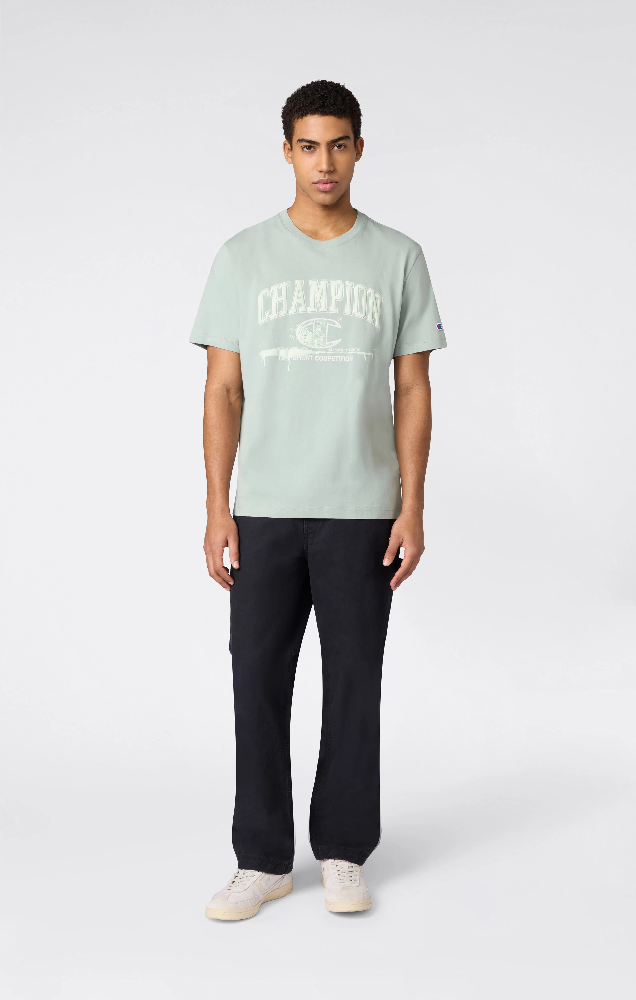 Men’s Crewneck T-Shirt With Puff Print Graphic - Image 2