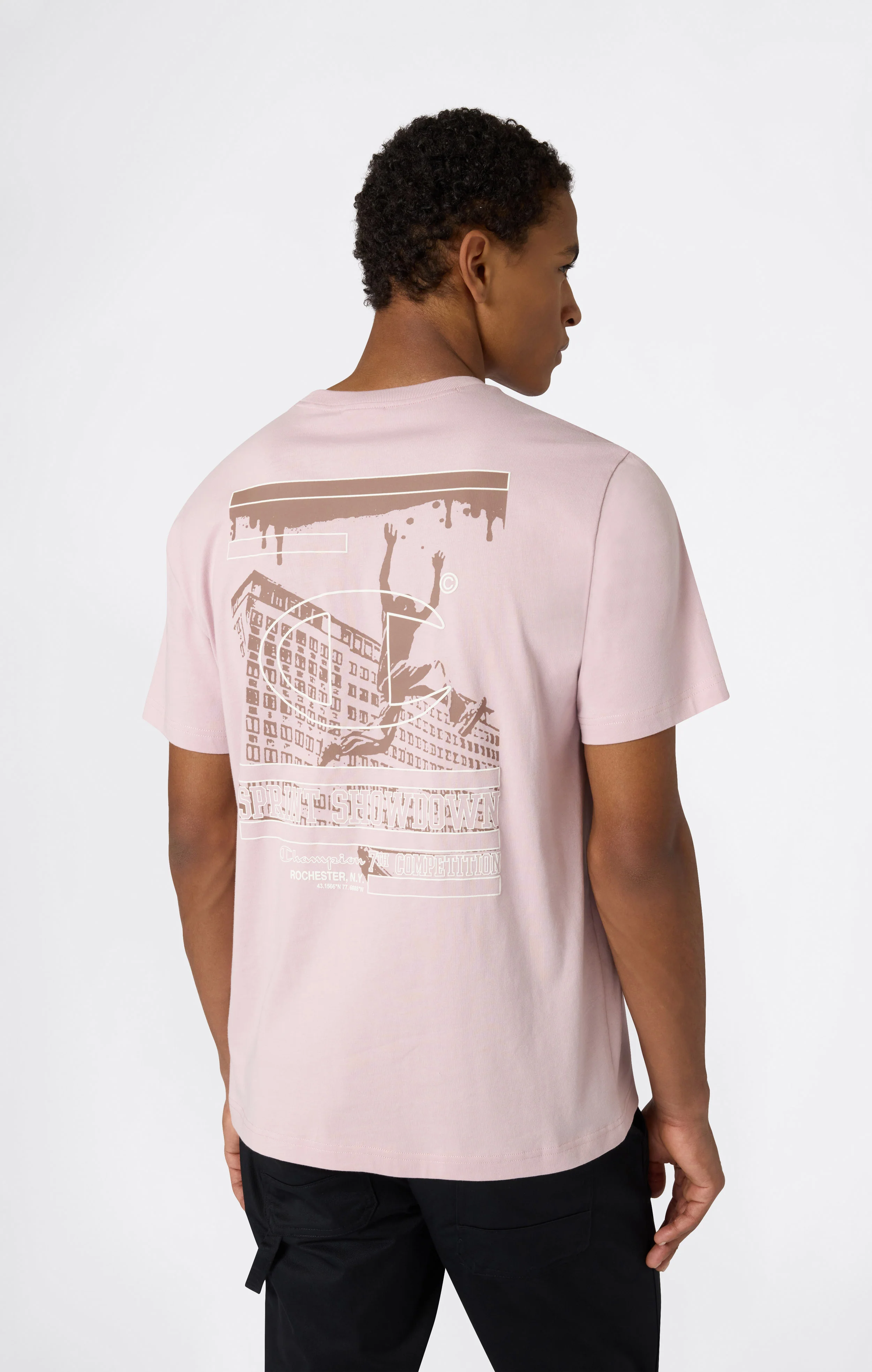 Men’s Crewneck T-Shirt With Puff Print Graphic - Image 3