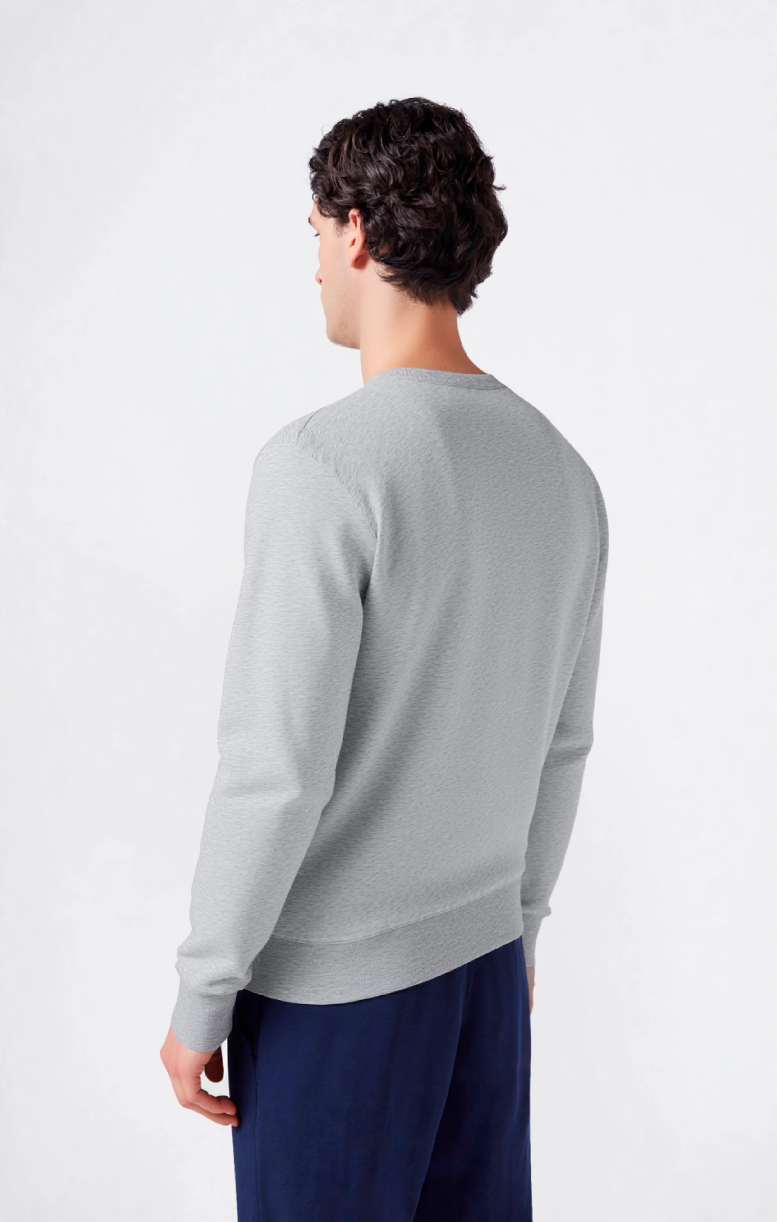 Men’s Fleece Crewneck Sweatshirt with Small Embroidered Logo Icons - Image 3