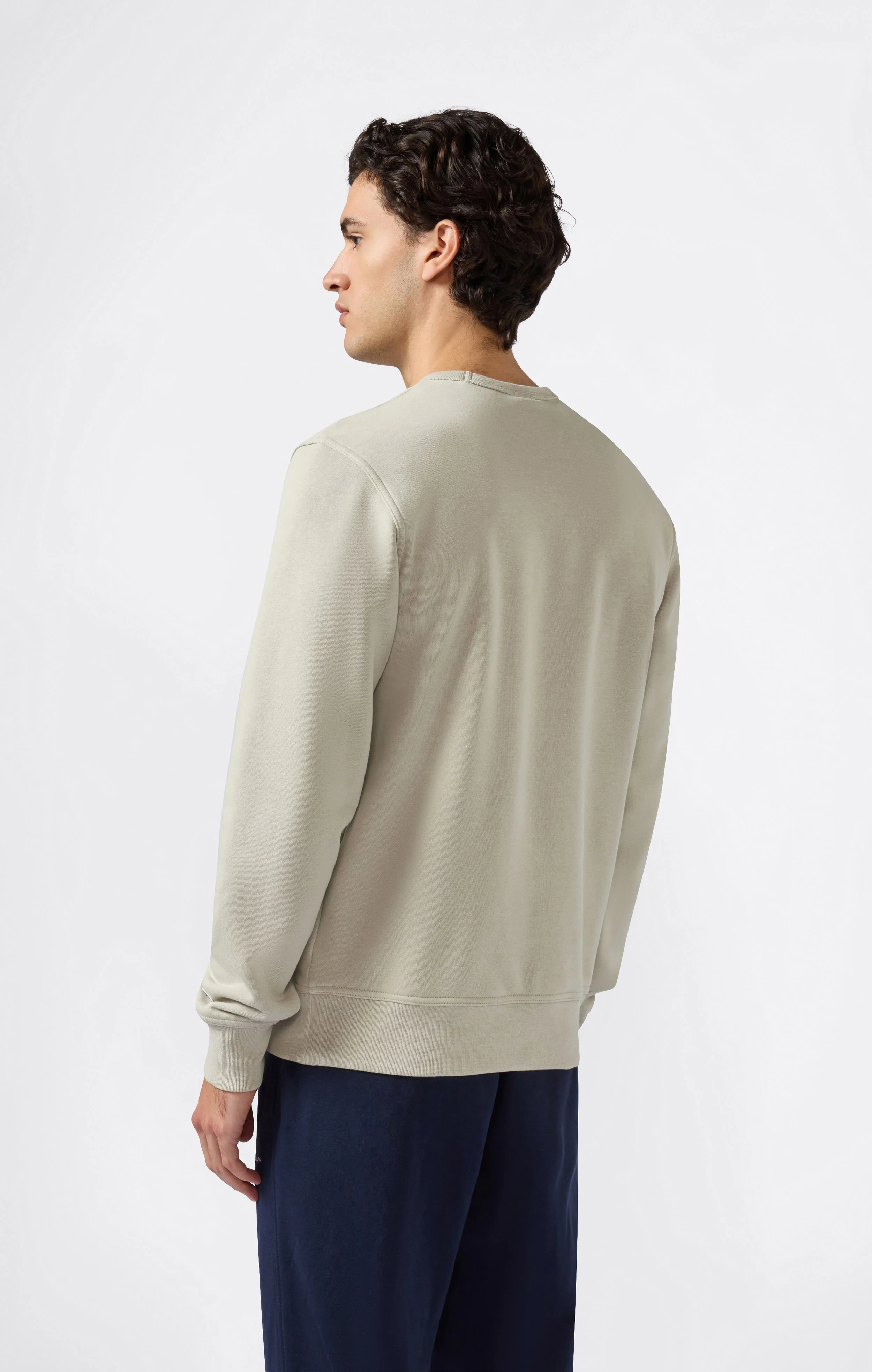 Men’s Fleece Crewneck Sweatshirt with Small Embroidered Logo Icons - Image 3