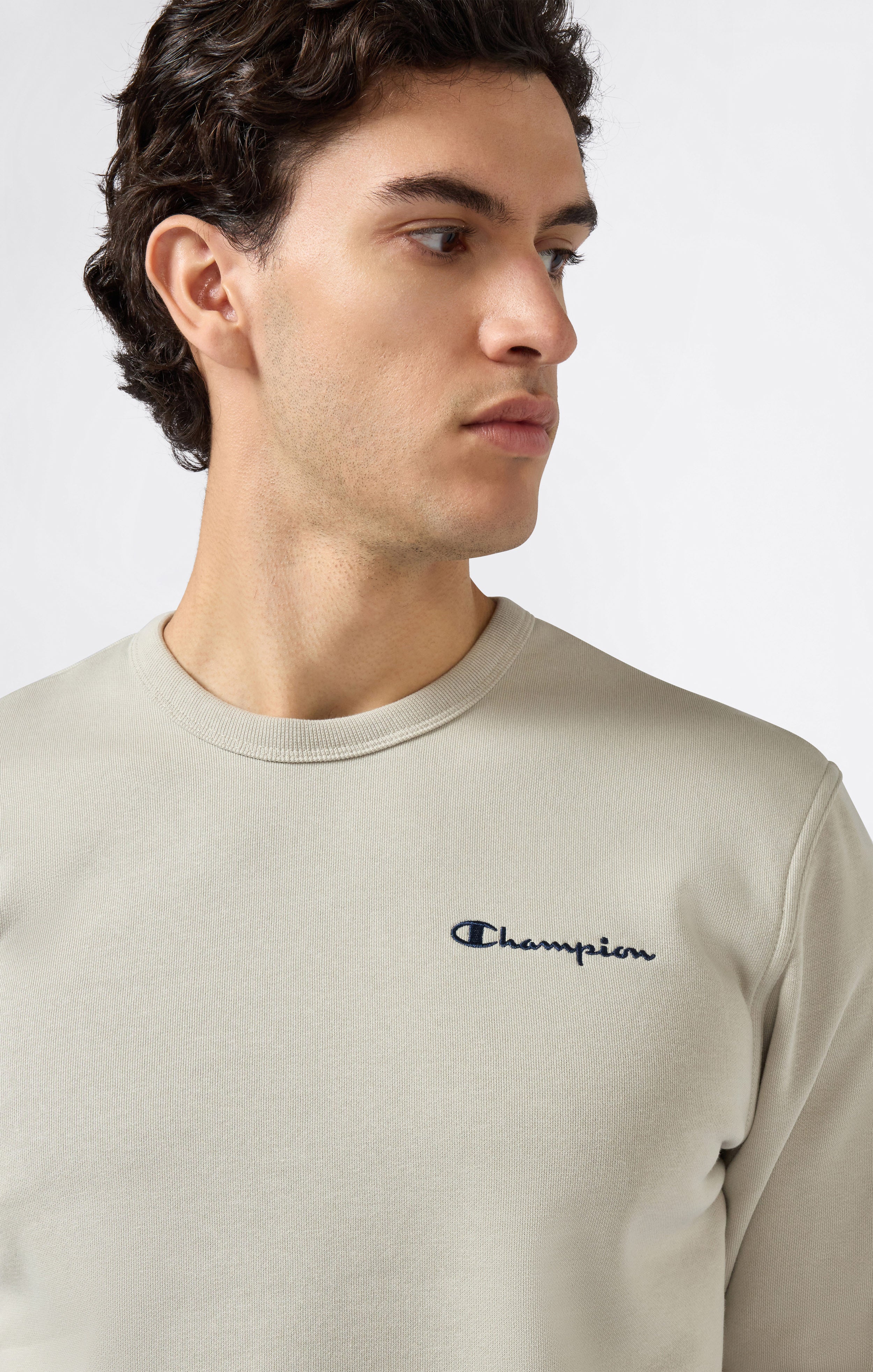 Men’s Fleece Crewneck Sweatshirt with Small Embroidered Logo Icons - Image 4