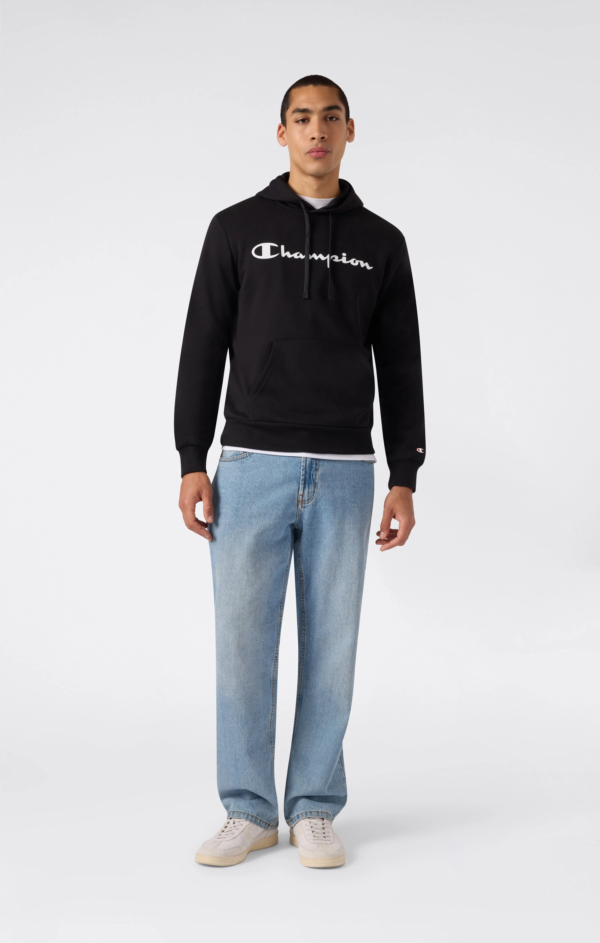 Men’s Fleece Hoodie Script Logo - Image 2