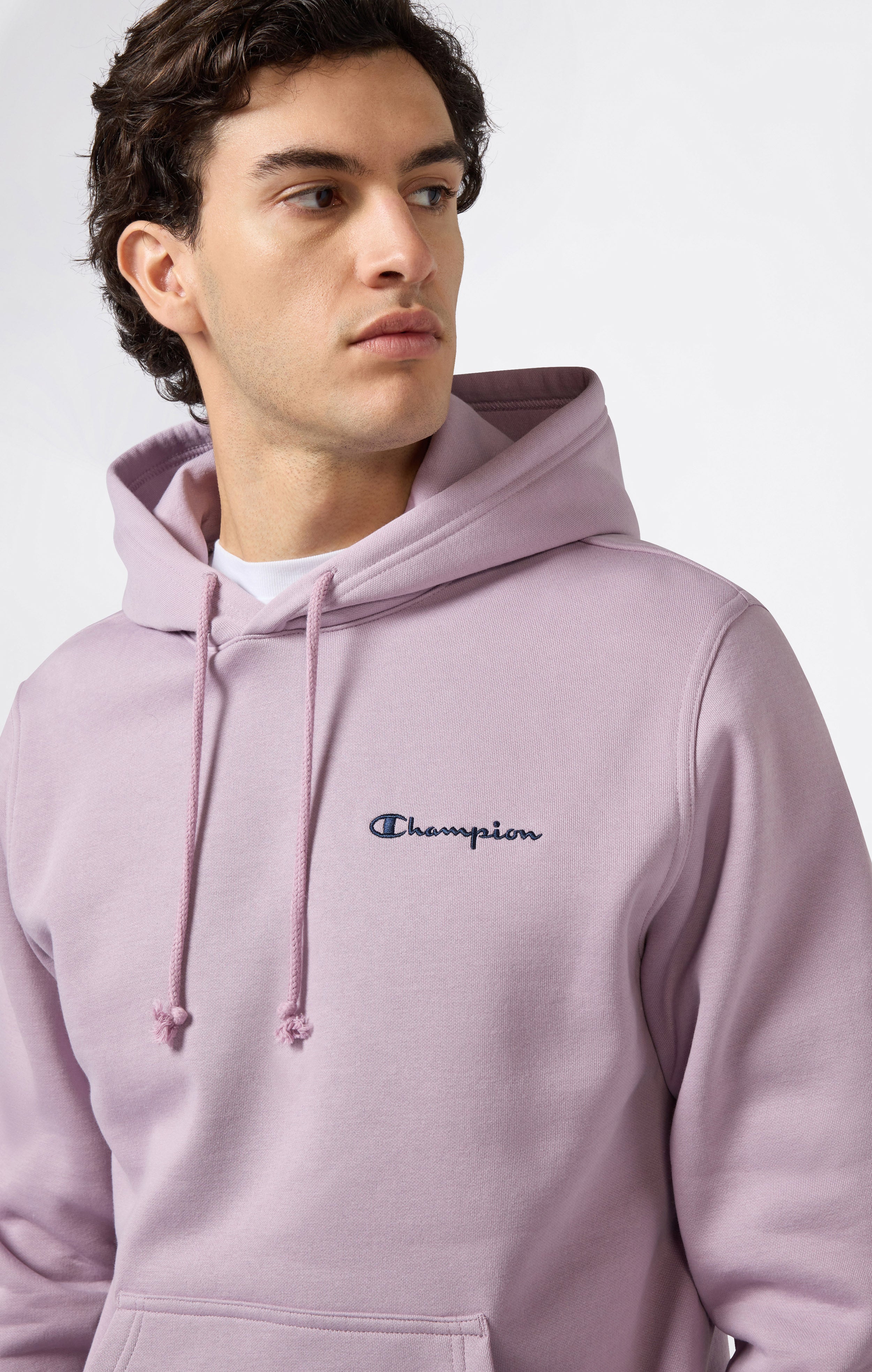 Men’s Fleece Hoodie with Small Embroidered Logo Icons - Image 2