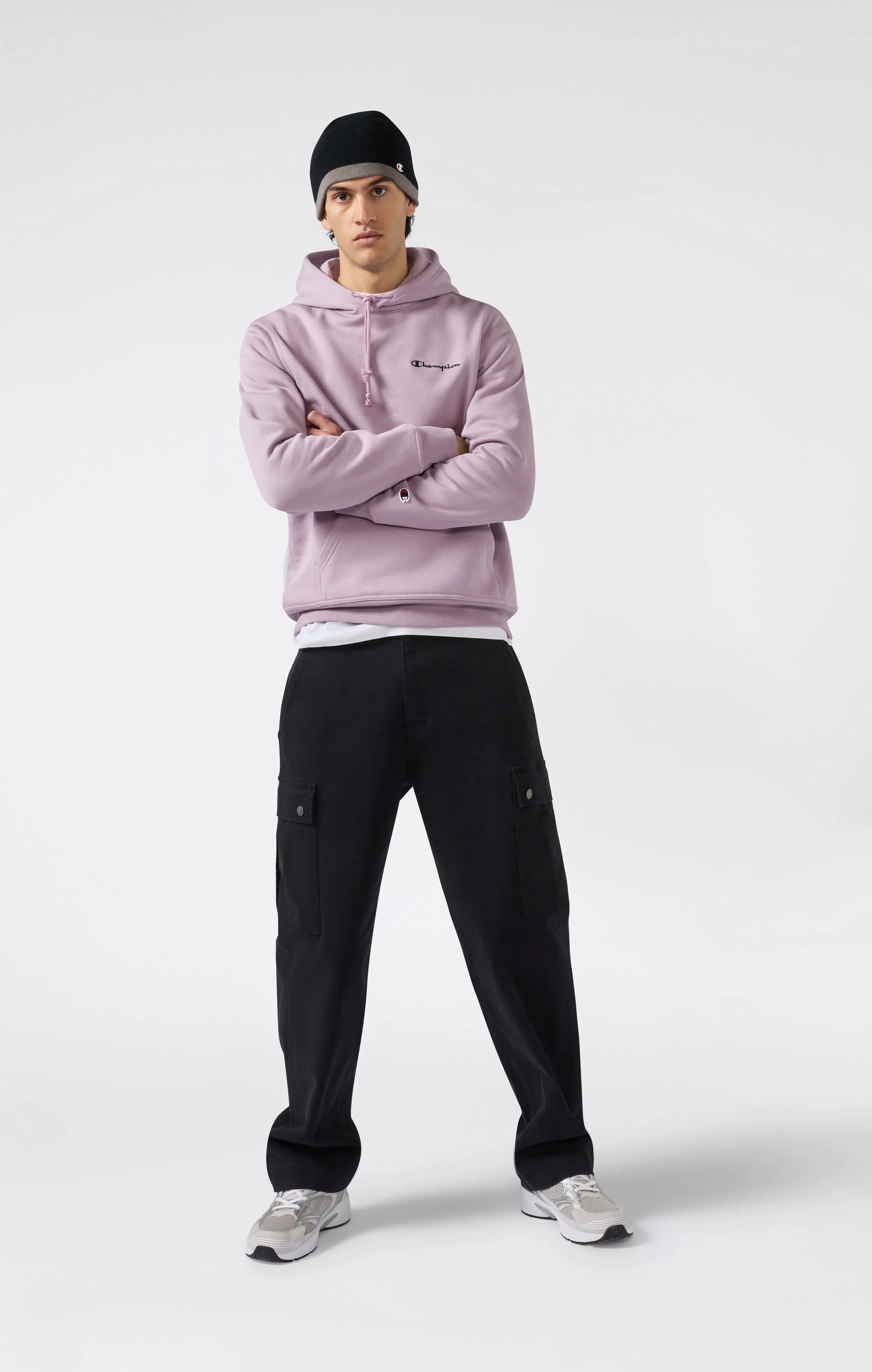 Men’s Fleece Hoodie with Small Embroidered Logo Icons - Image 4