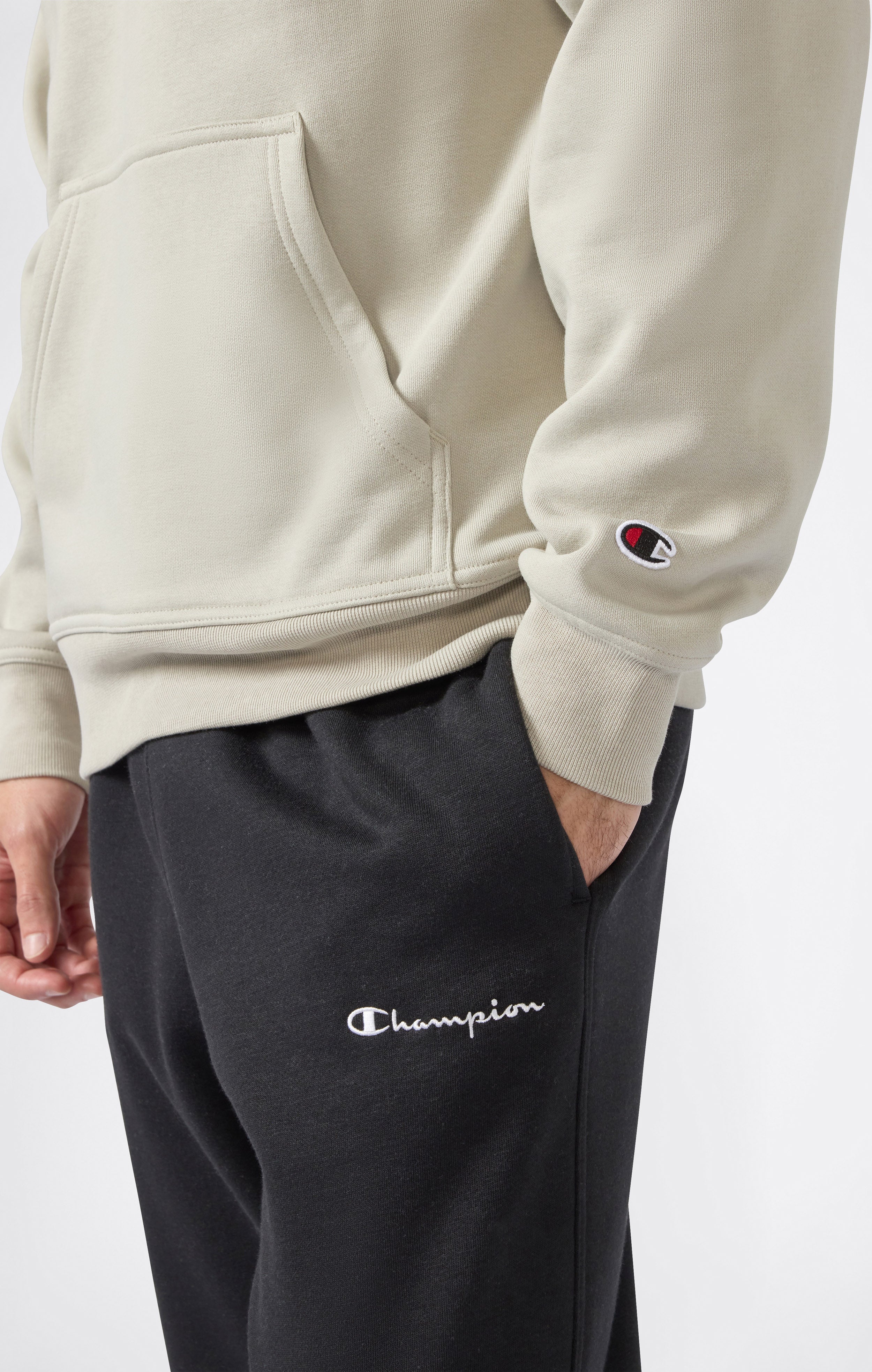 Men’s Fleece Hoodie with Small Embroidered Logo Icons - Image 3