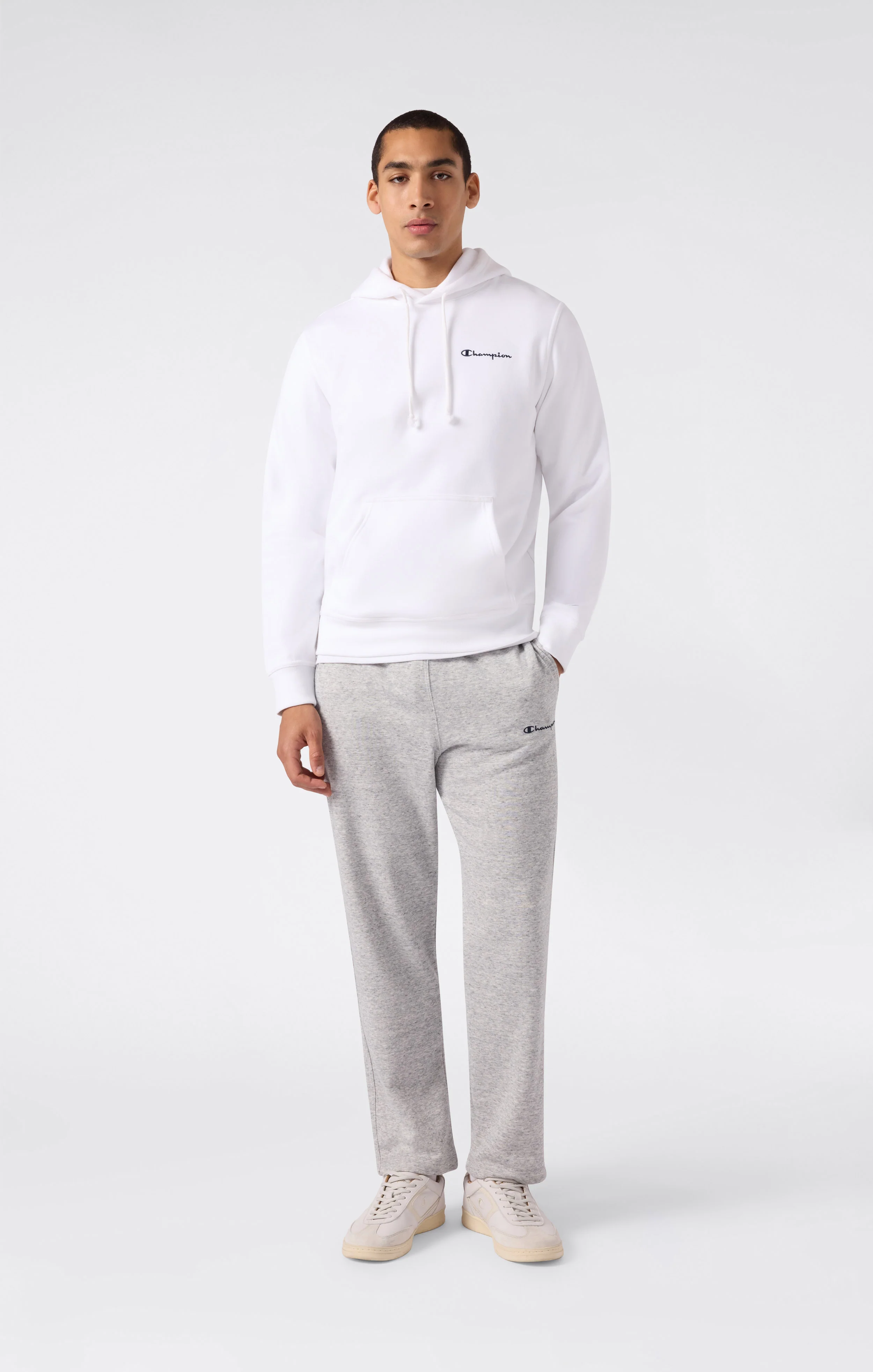 Men’s Fleece Hoodie with Small Embroidered Logo Icons - Image 2